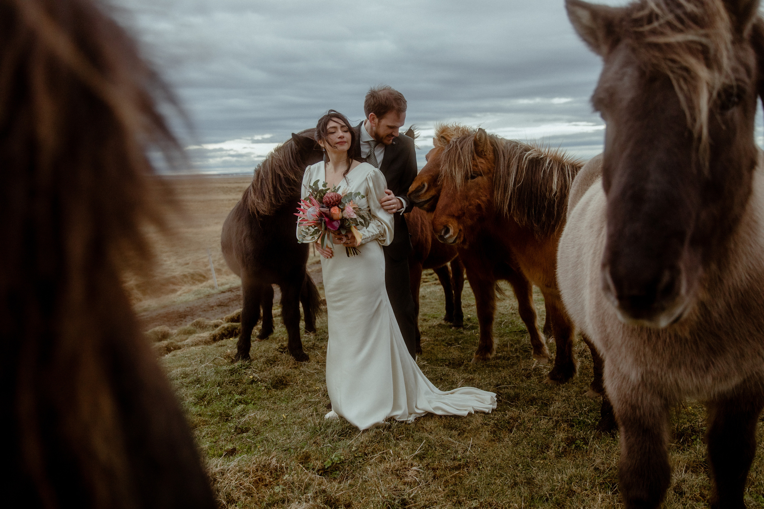 Elopement at Snaefellsnes Iceland | Wedding photos with Icelandic horses. Iceland elopement photo and video | Nikolaichik Photo