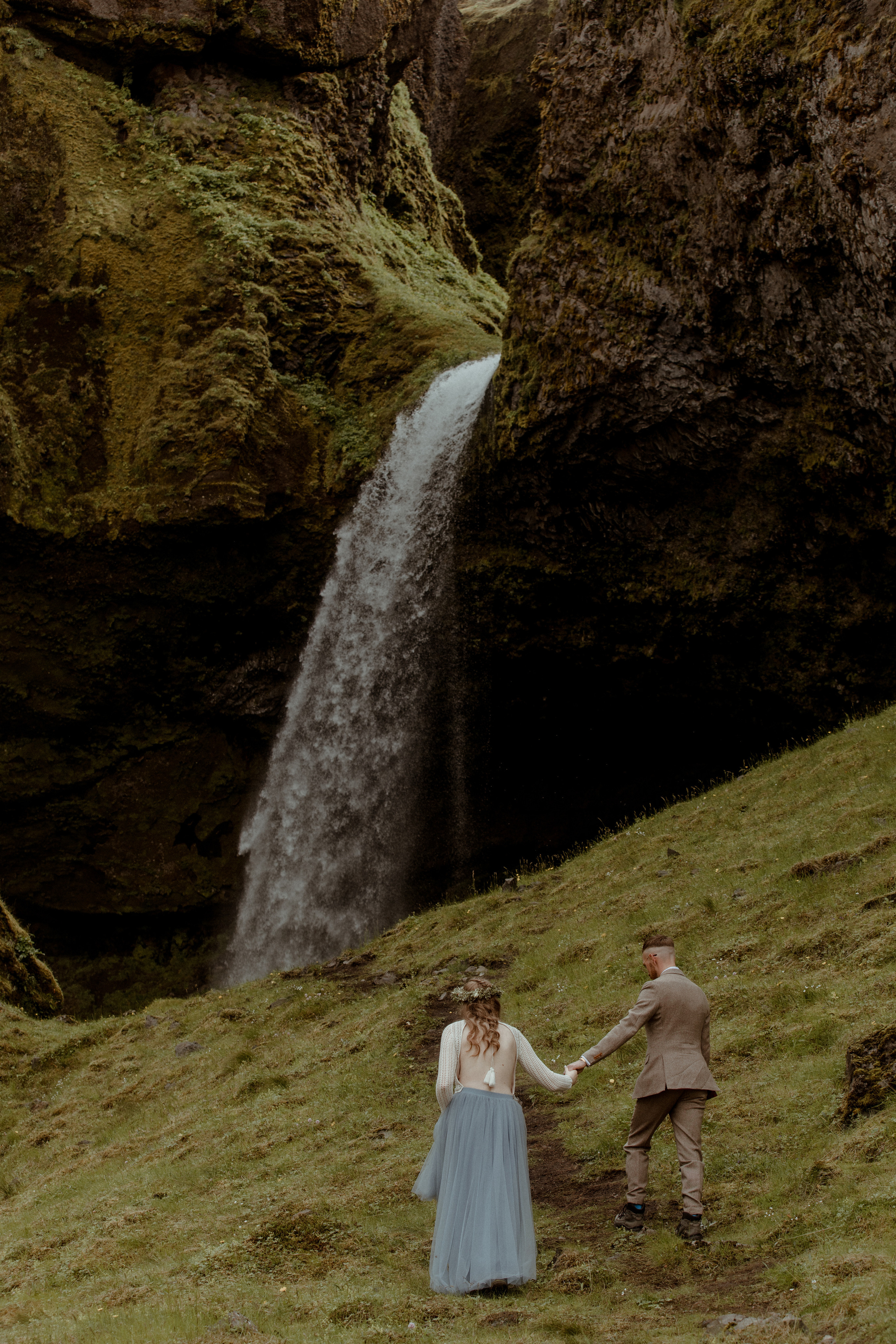 Iceland Secret Waterfall Elopement. Iceland elopement photo and video | Nikolaichik Photo