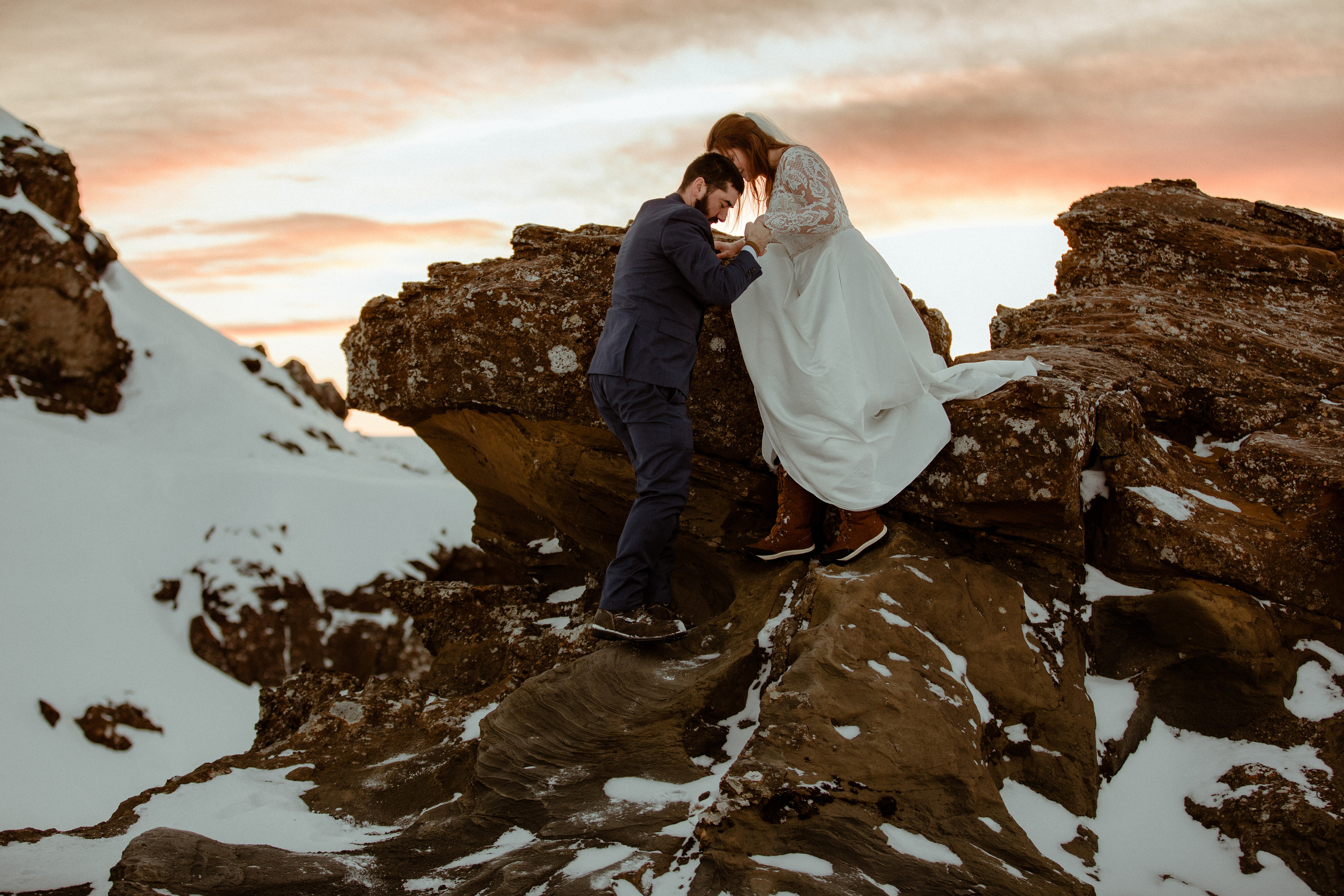 Golden Hour Elopement in Iceland. Iceland elopement photographer & videographer