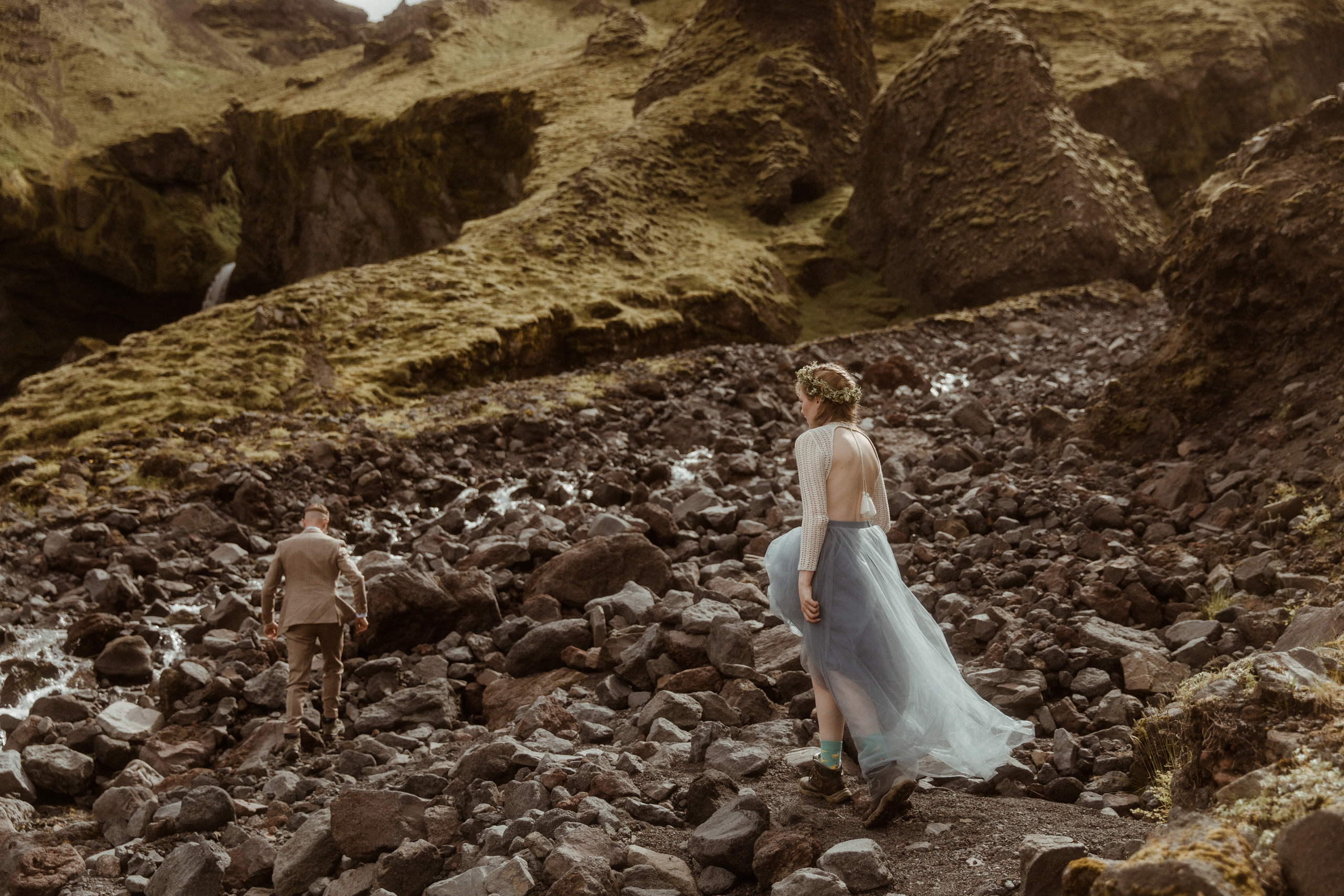 Iceland Secret Waterfall Elopement. Iceland elopement photo and video | Nikolaichik Photo