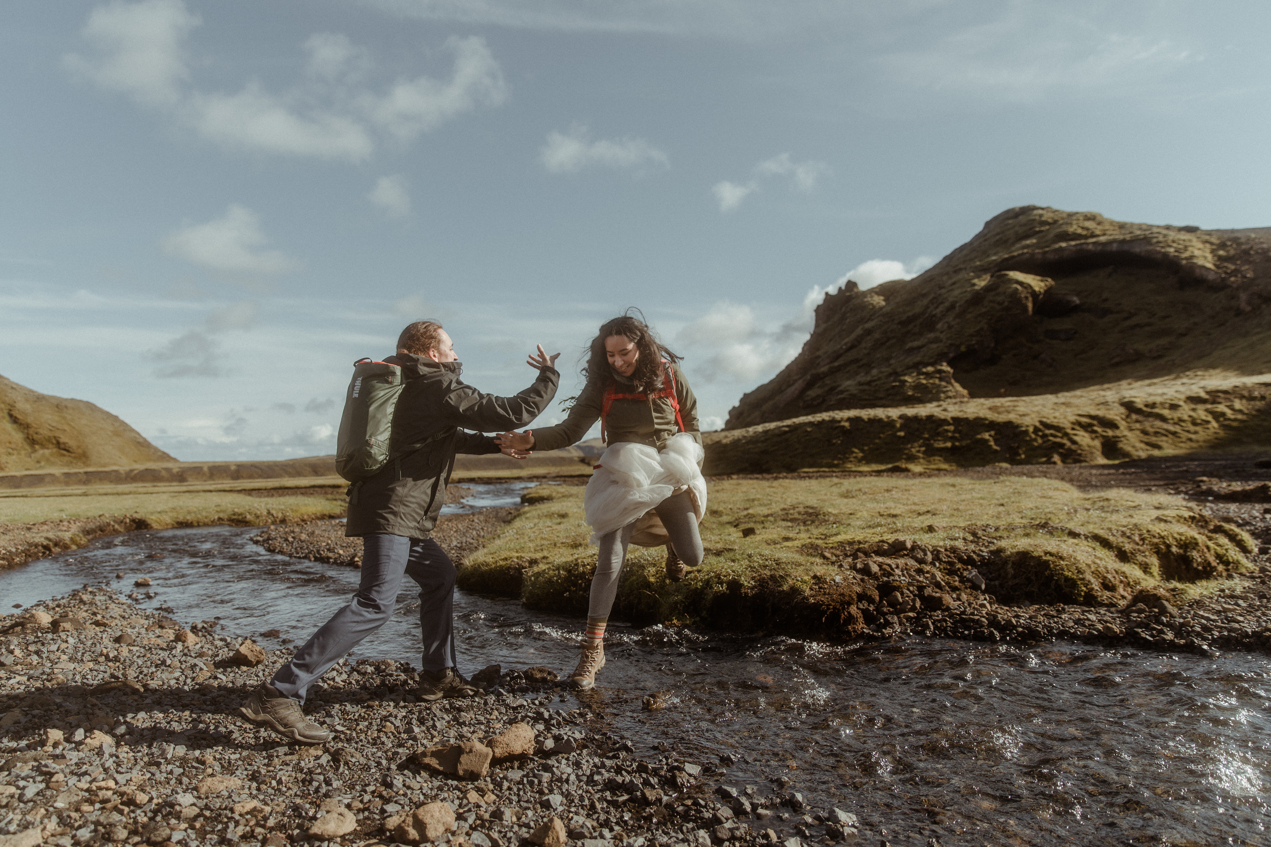 Hiking Iceland Elopement. Iceland elopement photographer & videographer