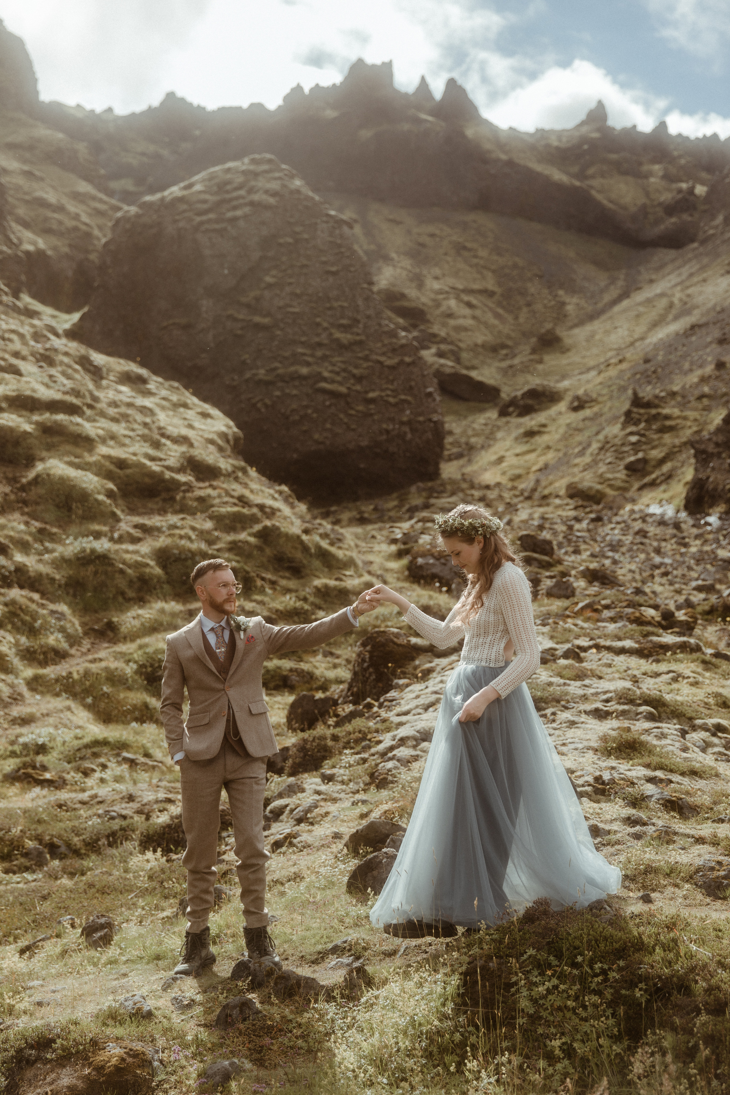 Iceland Secret Waterfall Elopement. Iceland elopement photo and video | Nikolaichik Photo