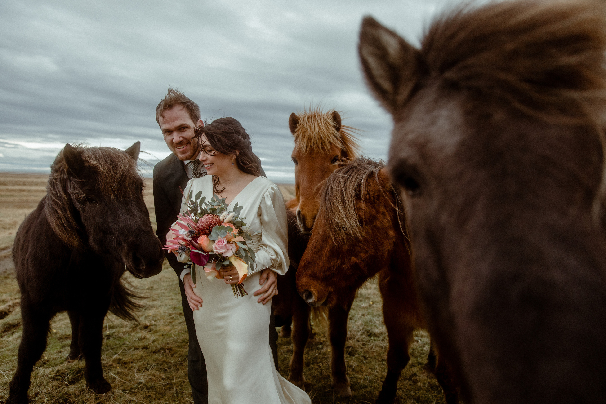 Elopement at Snaefellsnes Iceland | Wedding photos with Icelandic horses. Iceland elopement photo and video | Nikolaichik Photo