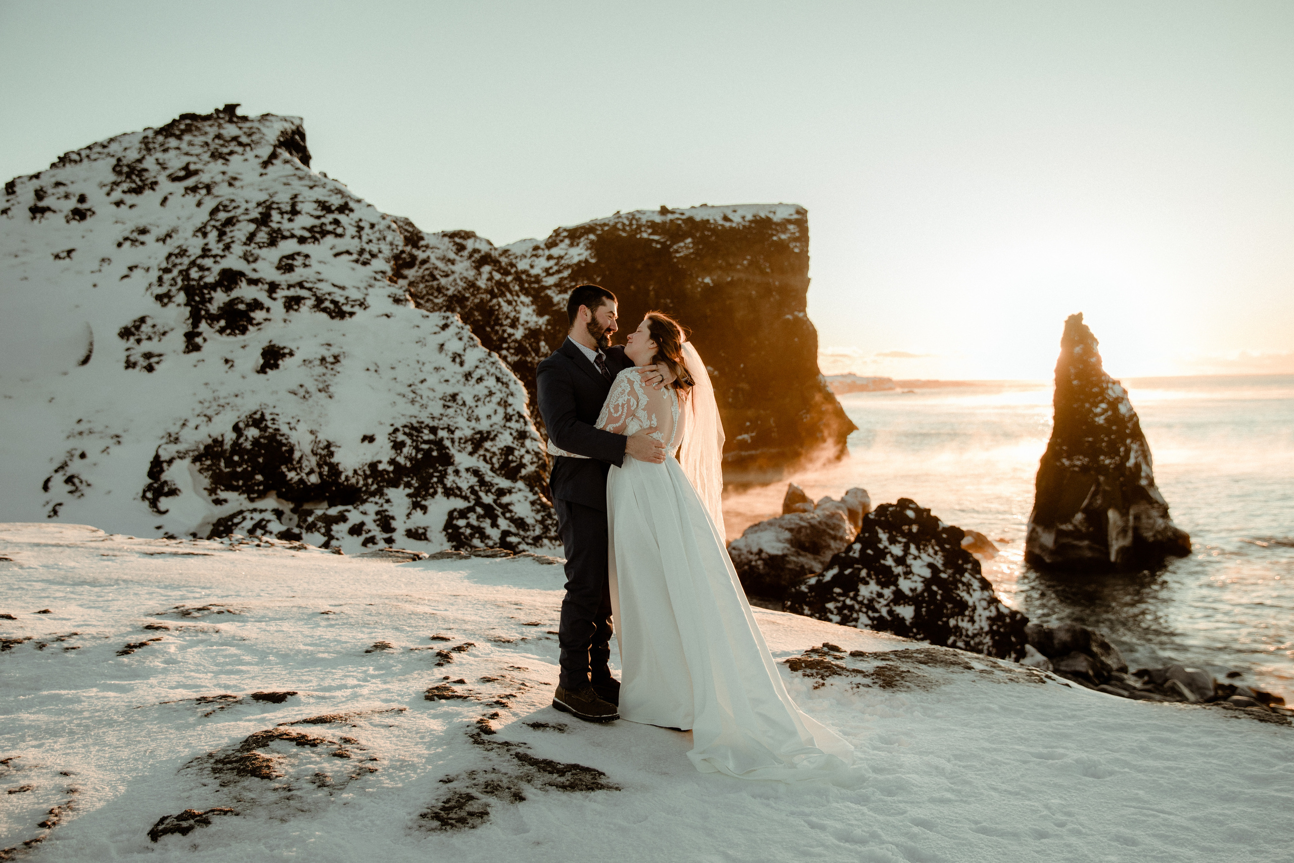 Golden Hour Elopement in Iceland. Iceland elopement photographer & videographer