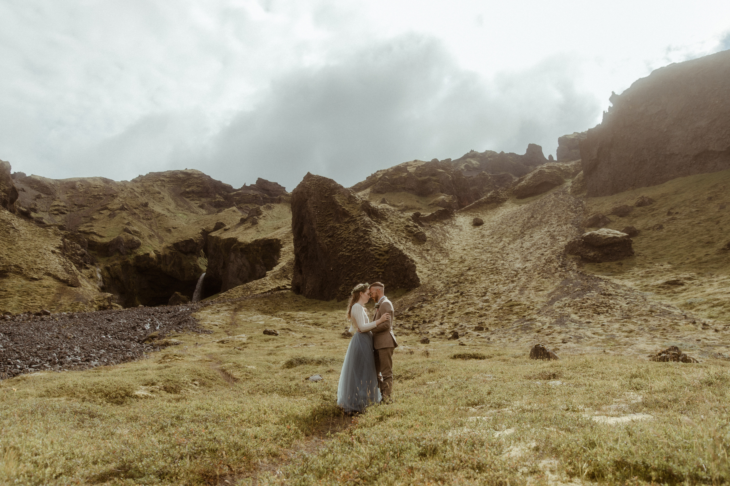 Iceland Secret Waterfall Elopement. Iceland elopement photo and video | Nikolaichik Photo
