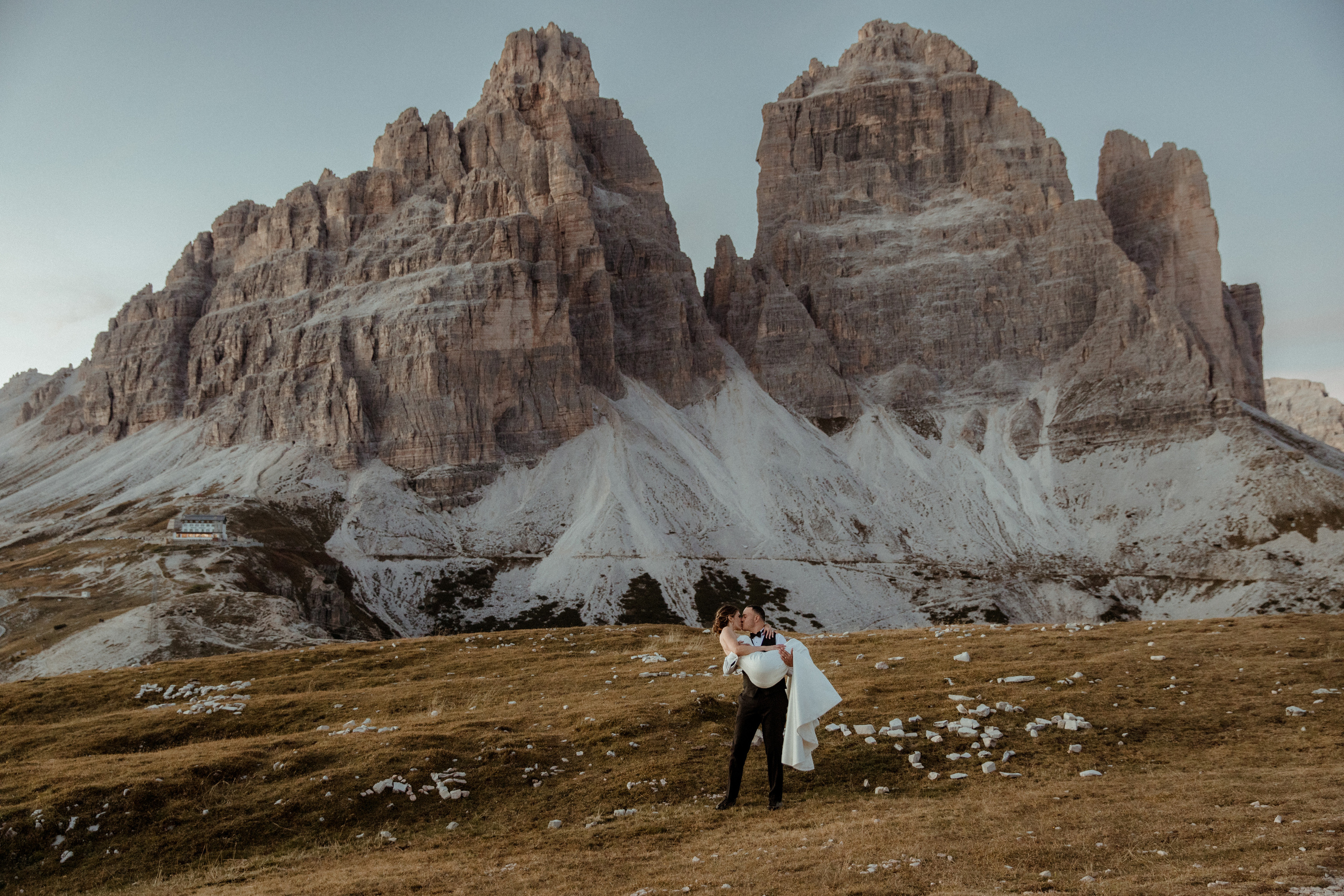 Sunrise Dolomites Elopement. Iceland elopement photographer & videographer
