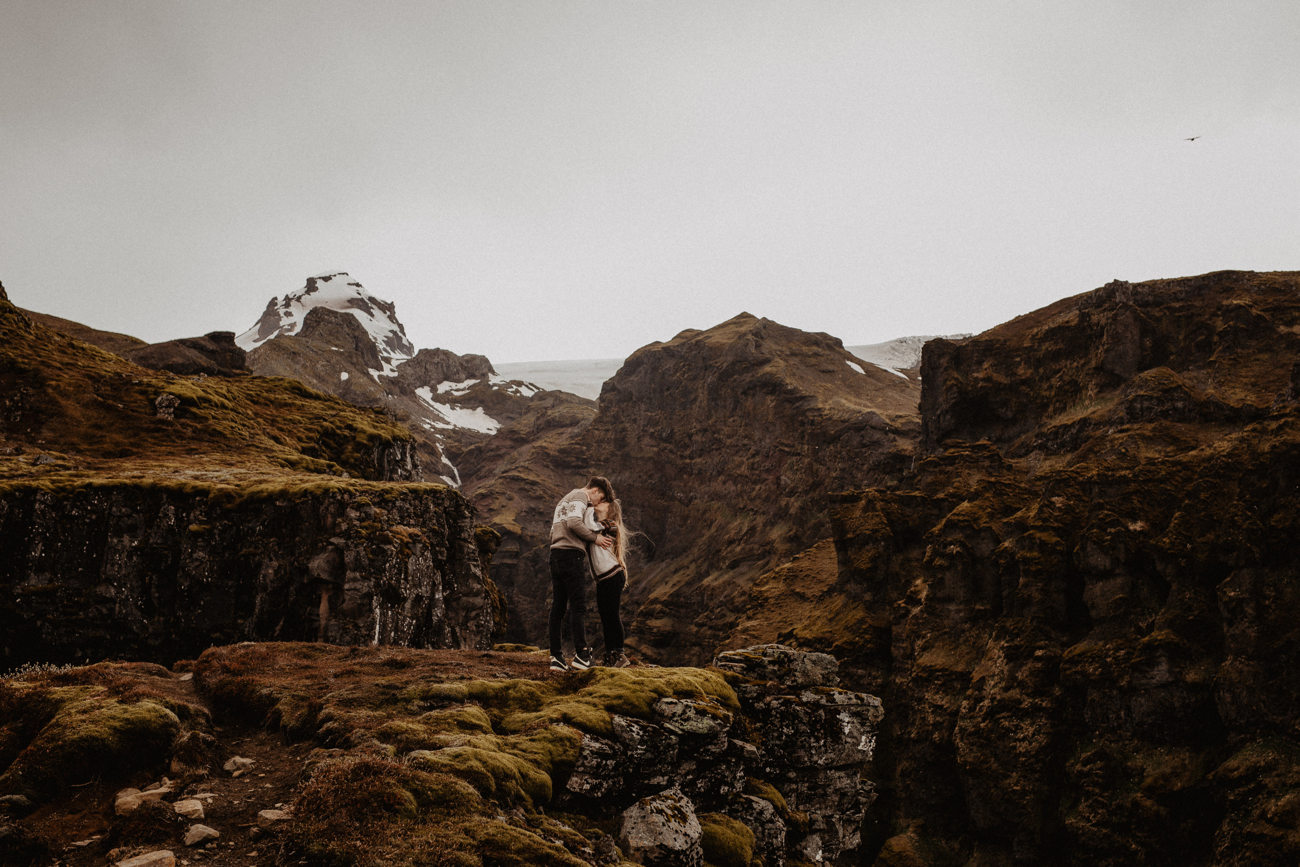 Couple photoshoot in front of volcano eruption in Iceland. Iceland elopement photo and video | Nikolaichik Photo