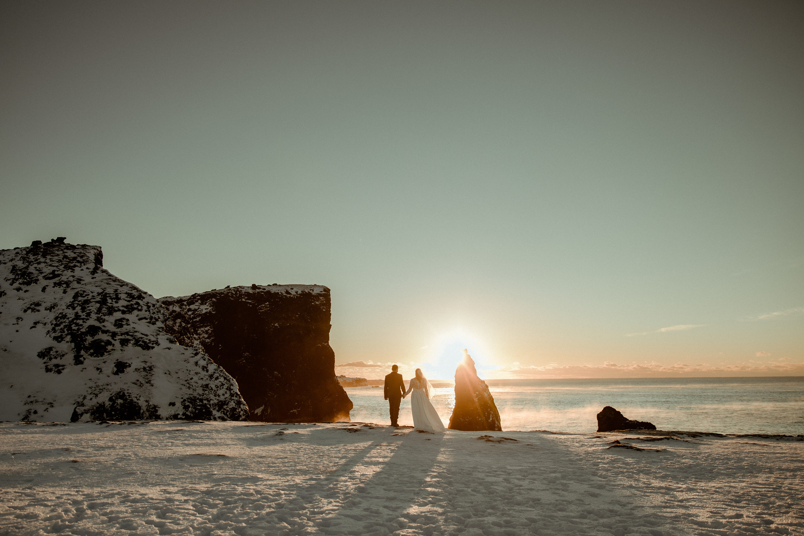 Golden Hour Elopement in Iceland. Iceland elopement photographer & videographer