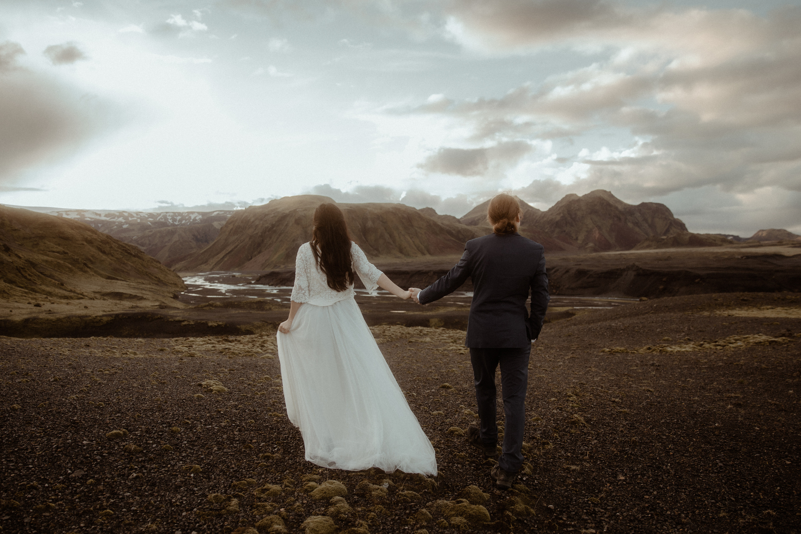 Hiking Iceland Elopement. Iceland elopement photographer & videographer