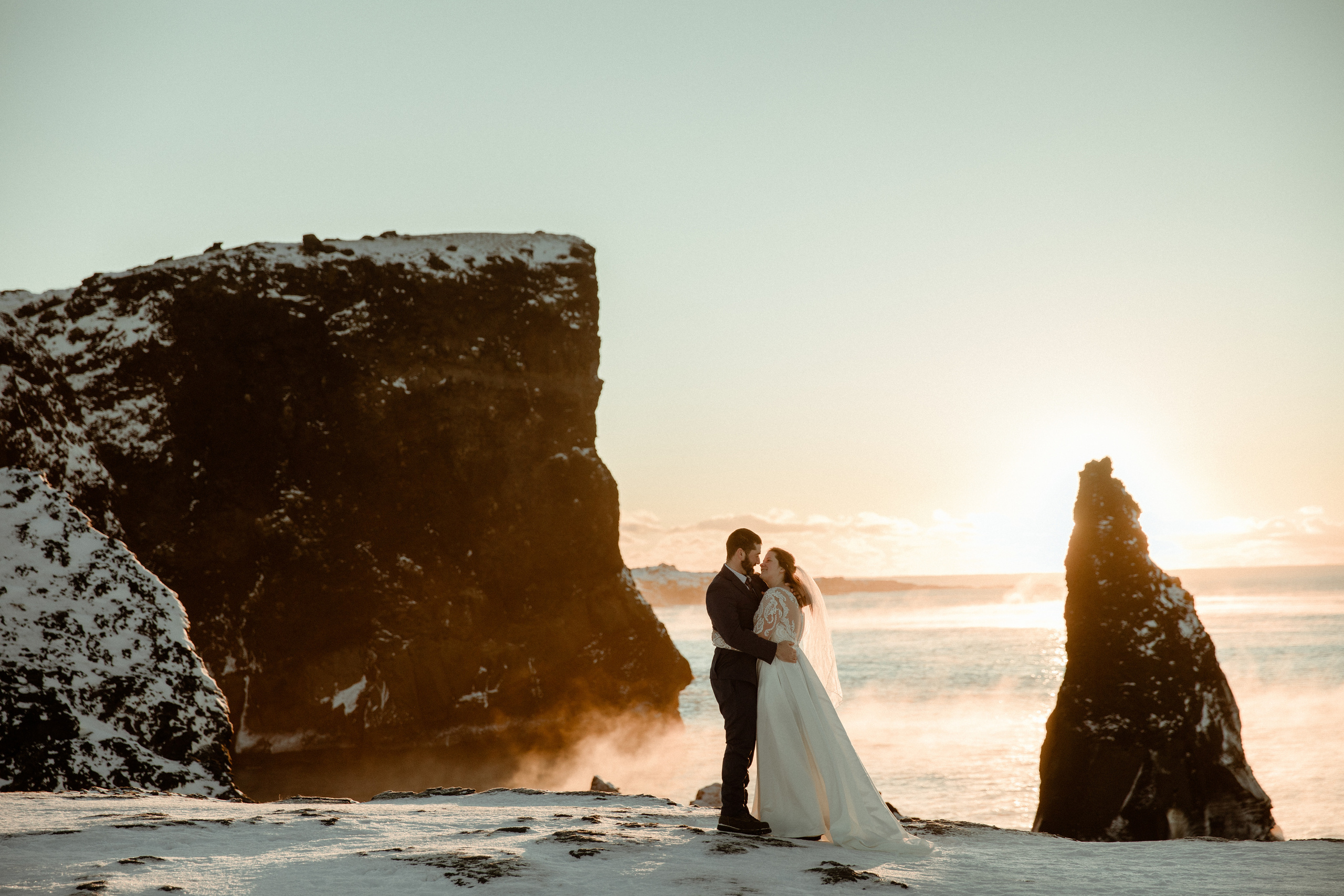 Golden Hour Elopement in Iceland. Iceland elopement photographer & videographer
