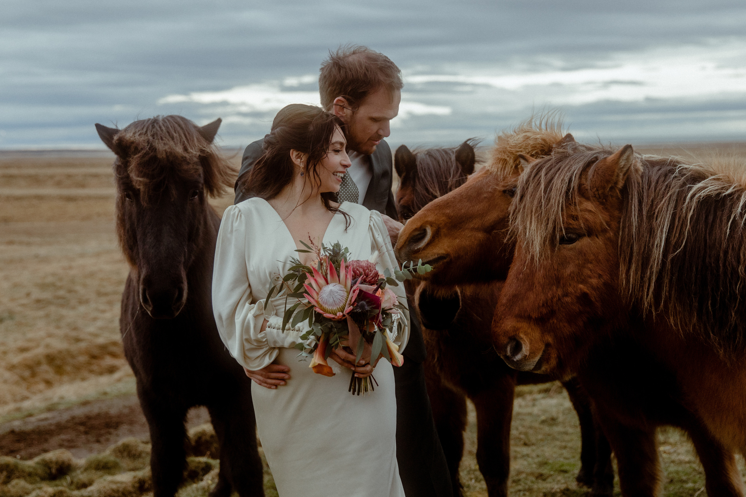 Elopement at Snaefellsnes Iceland | Wedding photos with Icelandic horses. Iceland elopement photo and video | Nikolaichik Photo