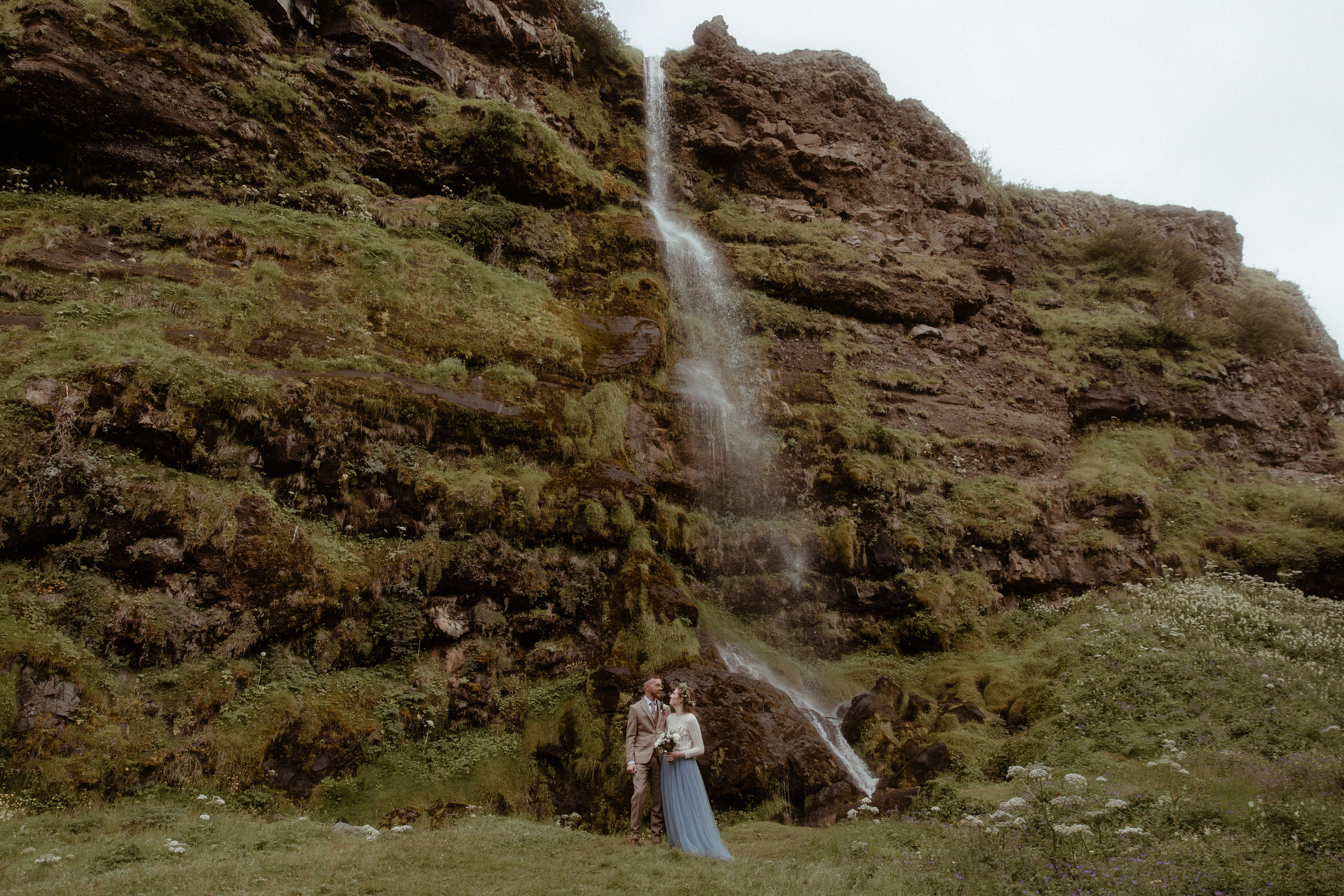 Iceland Secret Waterfall Elopement. Iceland elopement photo and video | Nikolaichik Photo