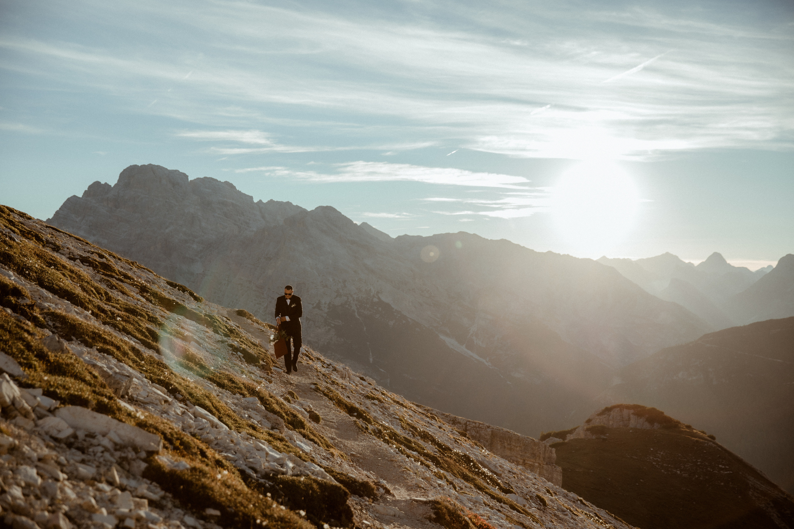 Sunrise Dolomites Elopement. Iceland elopement photographer & videographer