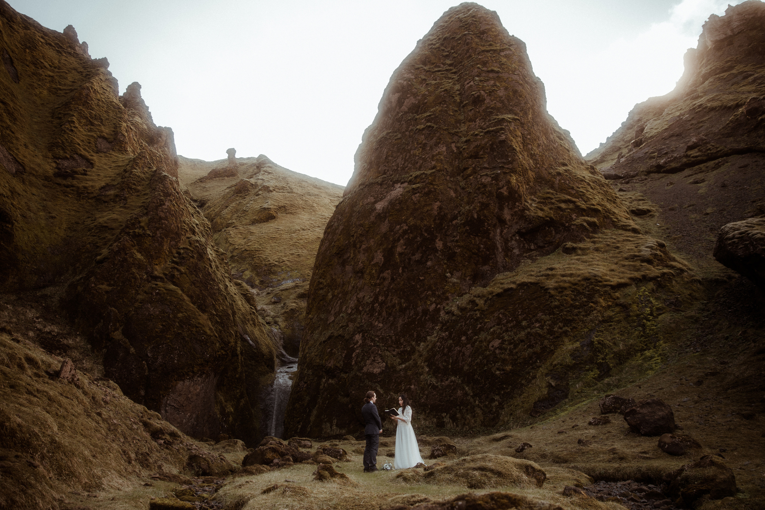 Hiking Iceland Elopement. Iceland elopement photographer & videographer