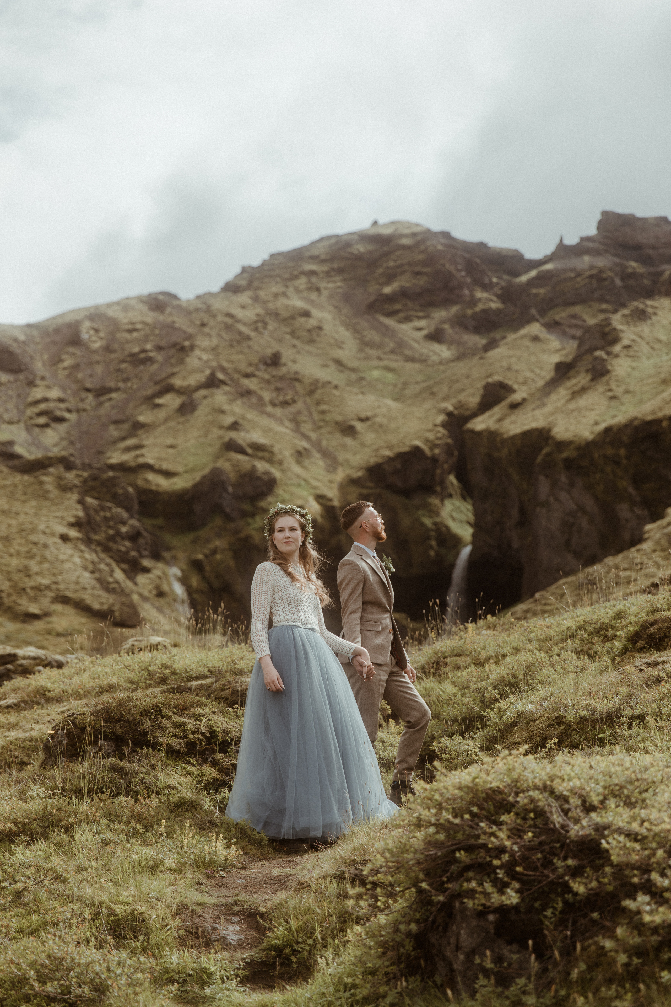 Iceland Secret Waterfall Elopement. Iceland elopement photo and video | Nikolaichik Photo