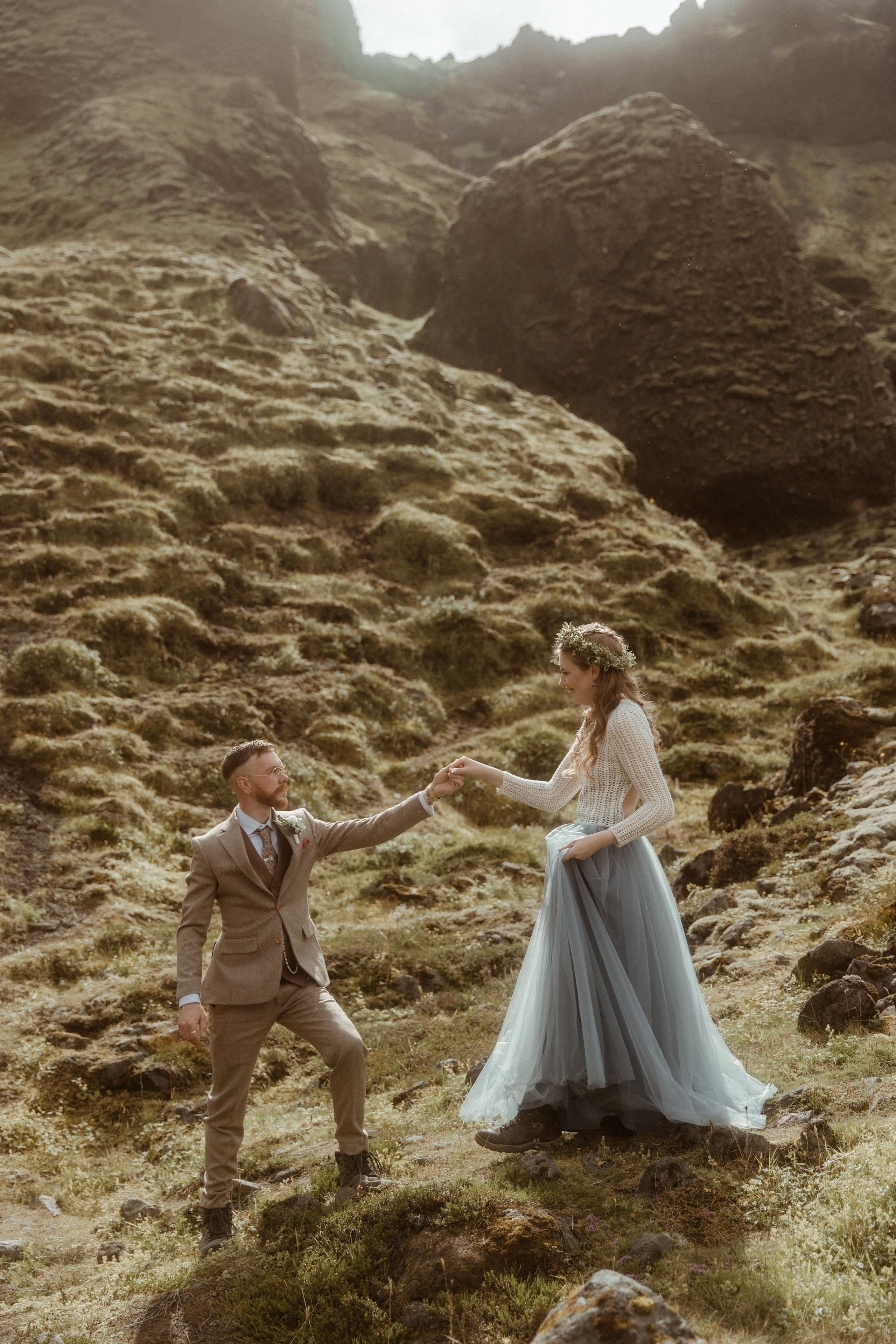 Iceland Secret Waterfall Elopement. Iceland elopement photo and video | Nikolaichik Photo