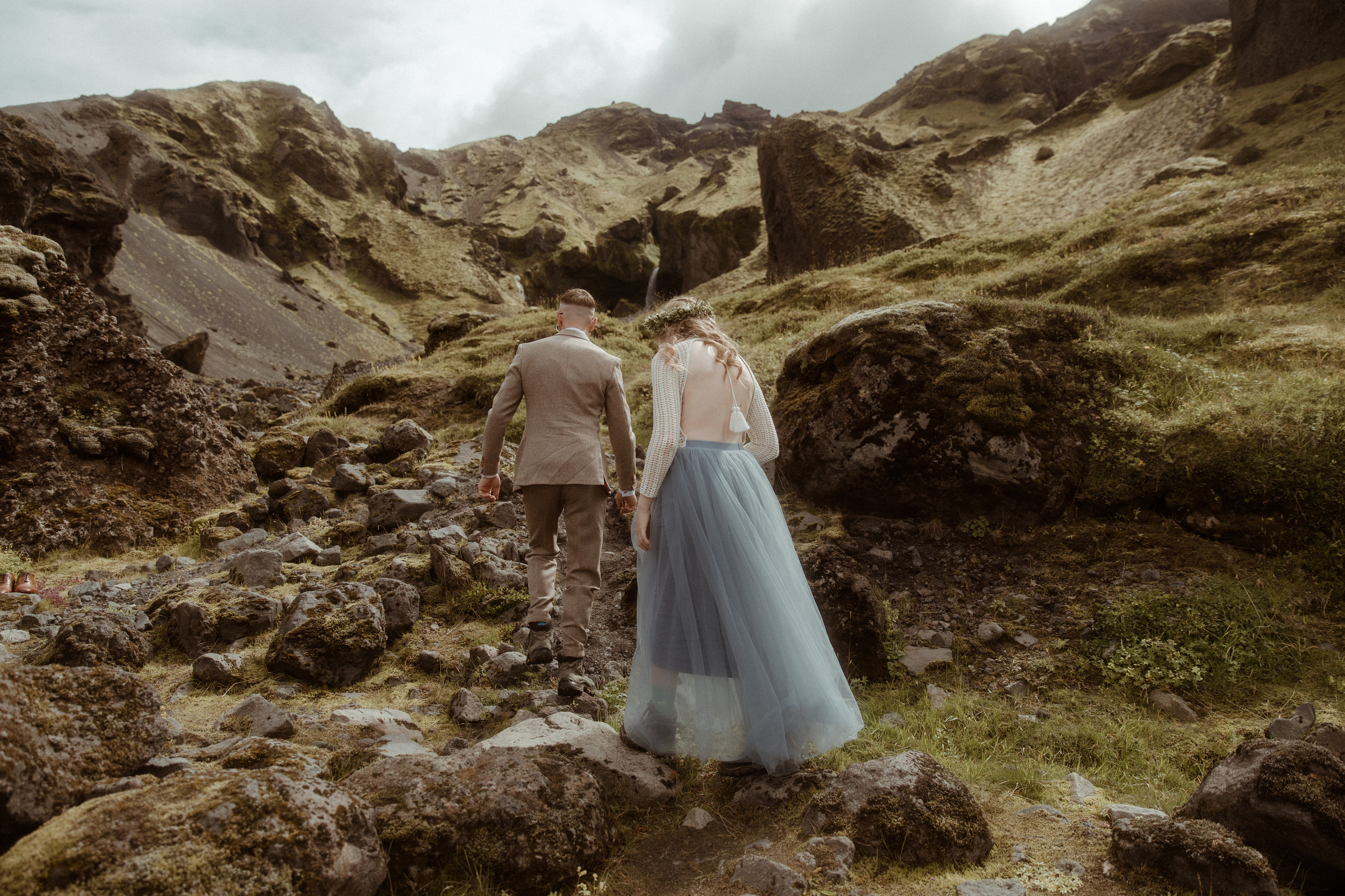 Iceland Secret Waterfall Elopement. Iceland elopement photo and video | Nikolaichik Photo