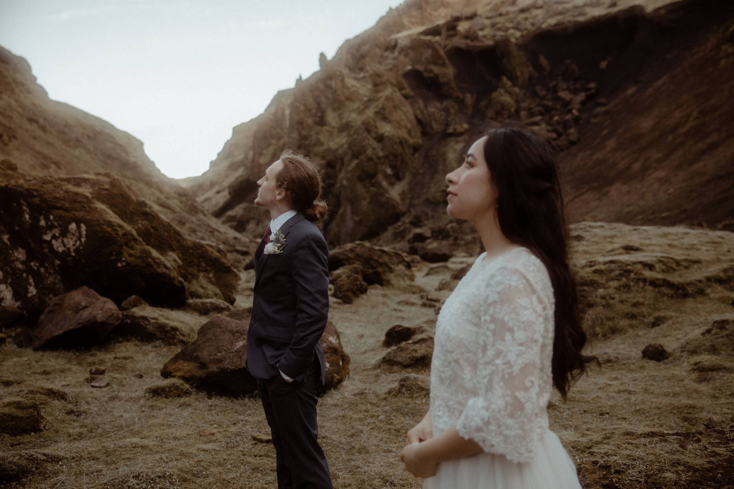 Hiking Iceland Elopement. Iceland elopement photographer & videographer