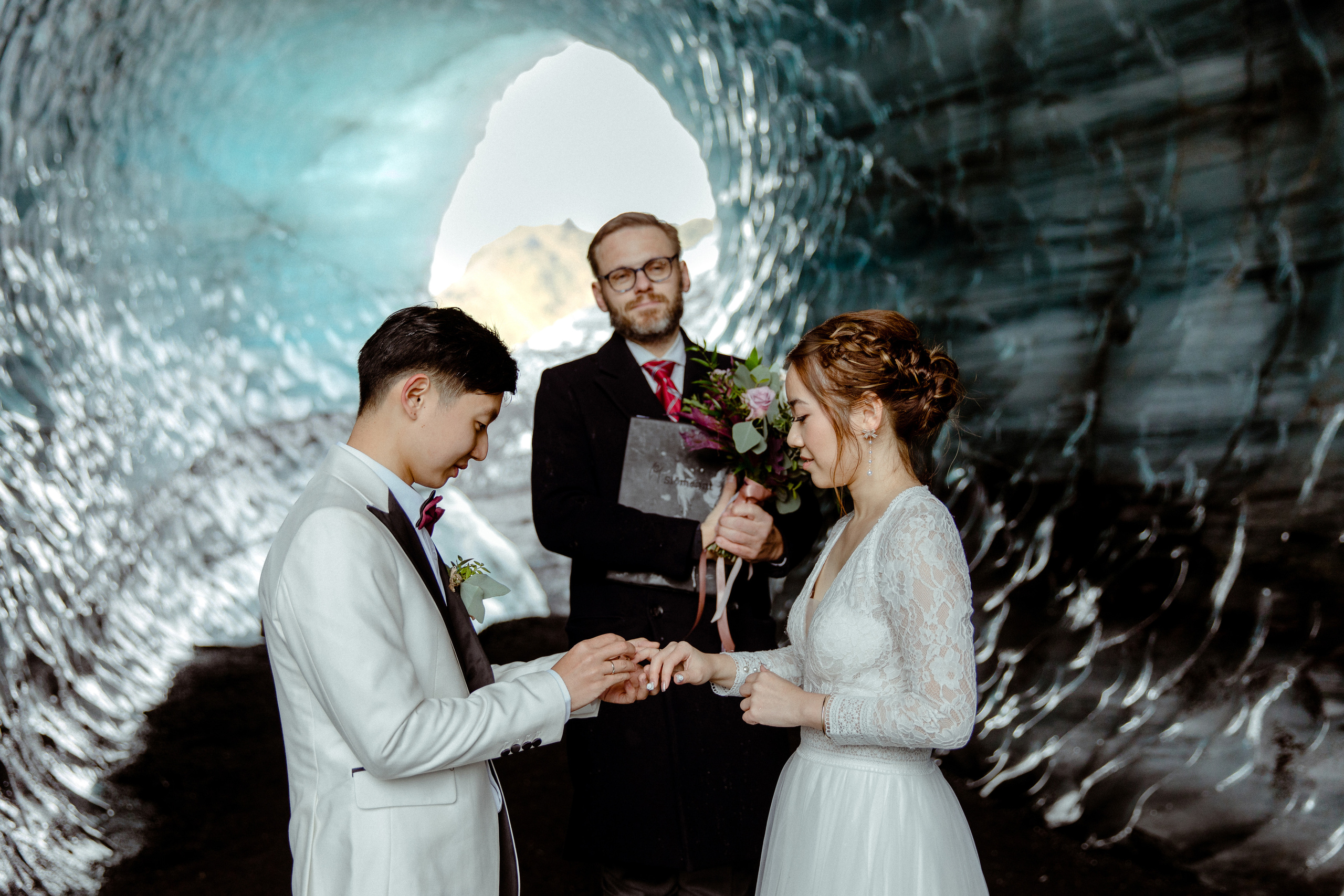 Adventure Ice Cave Elopement in Iceland. Iceland elopement photographer & videographer