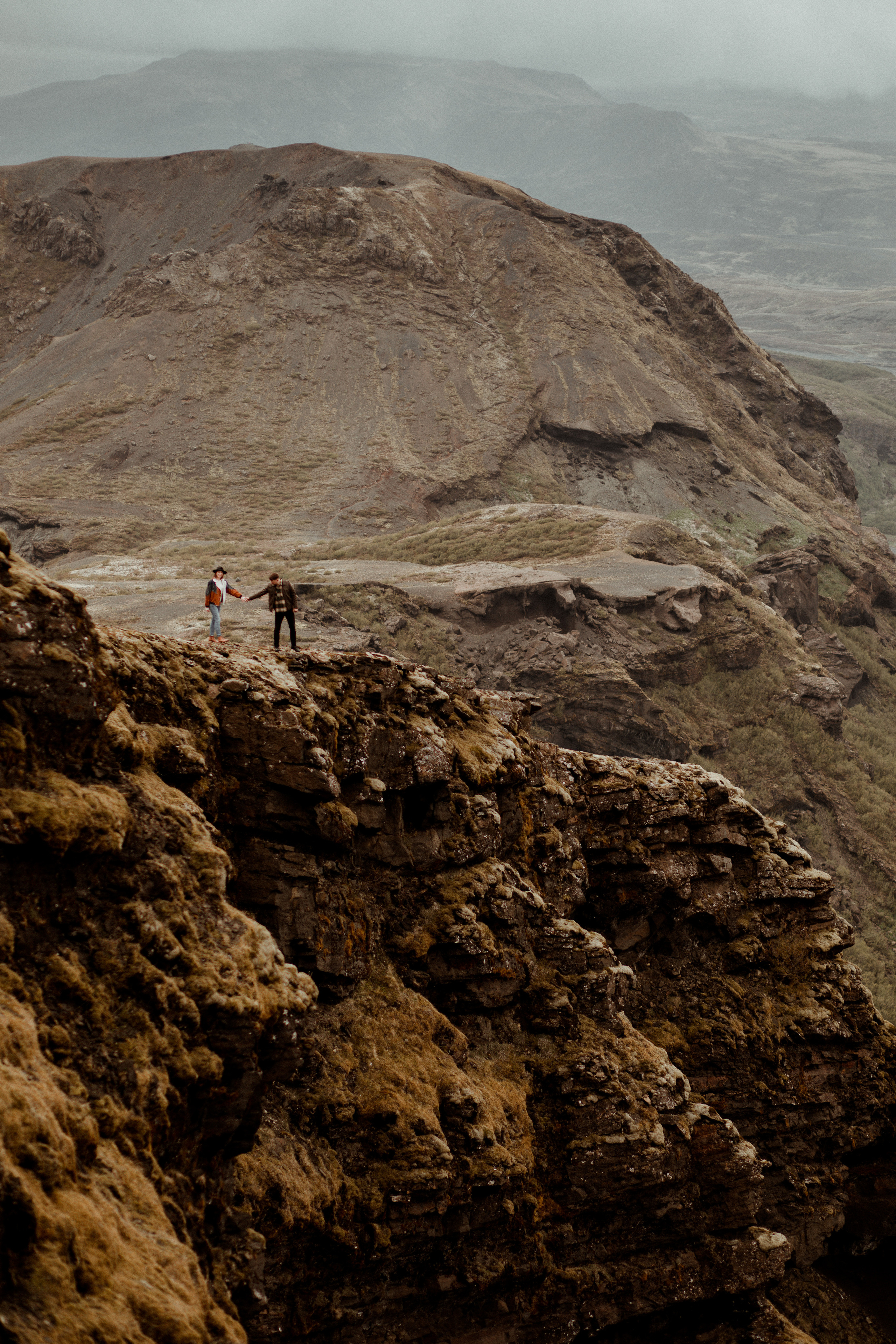Hiking photoshoot in highlands of Iceland. Iceland elopement photographer & videographer