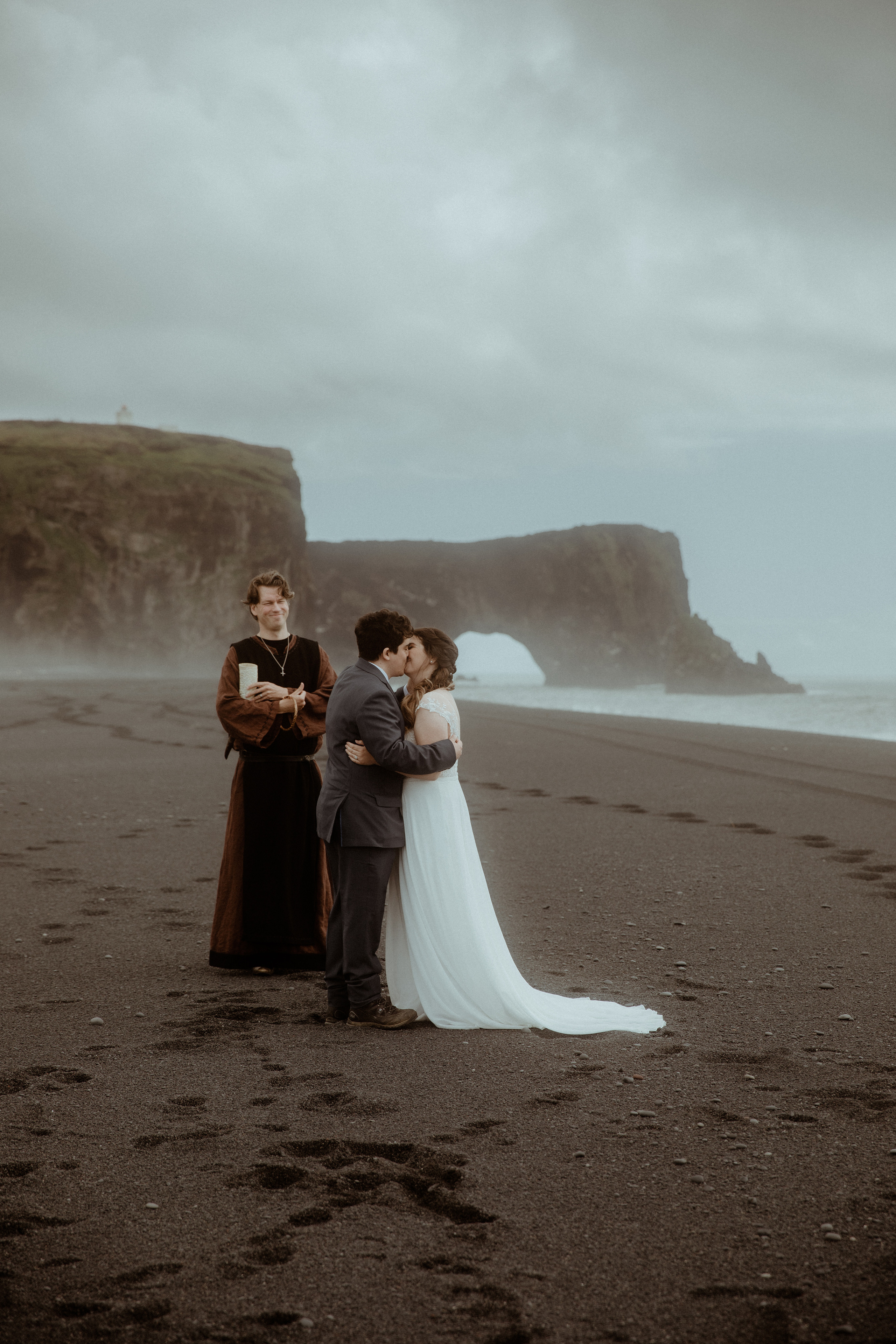 Private Black Sand Beach Elopement. Iceland elopement photographer & videographer