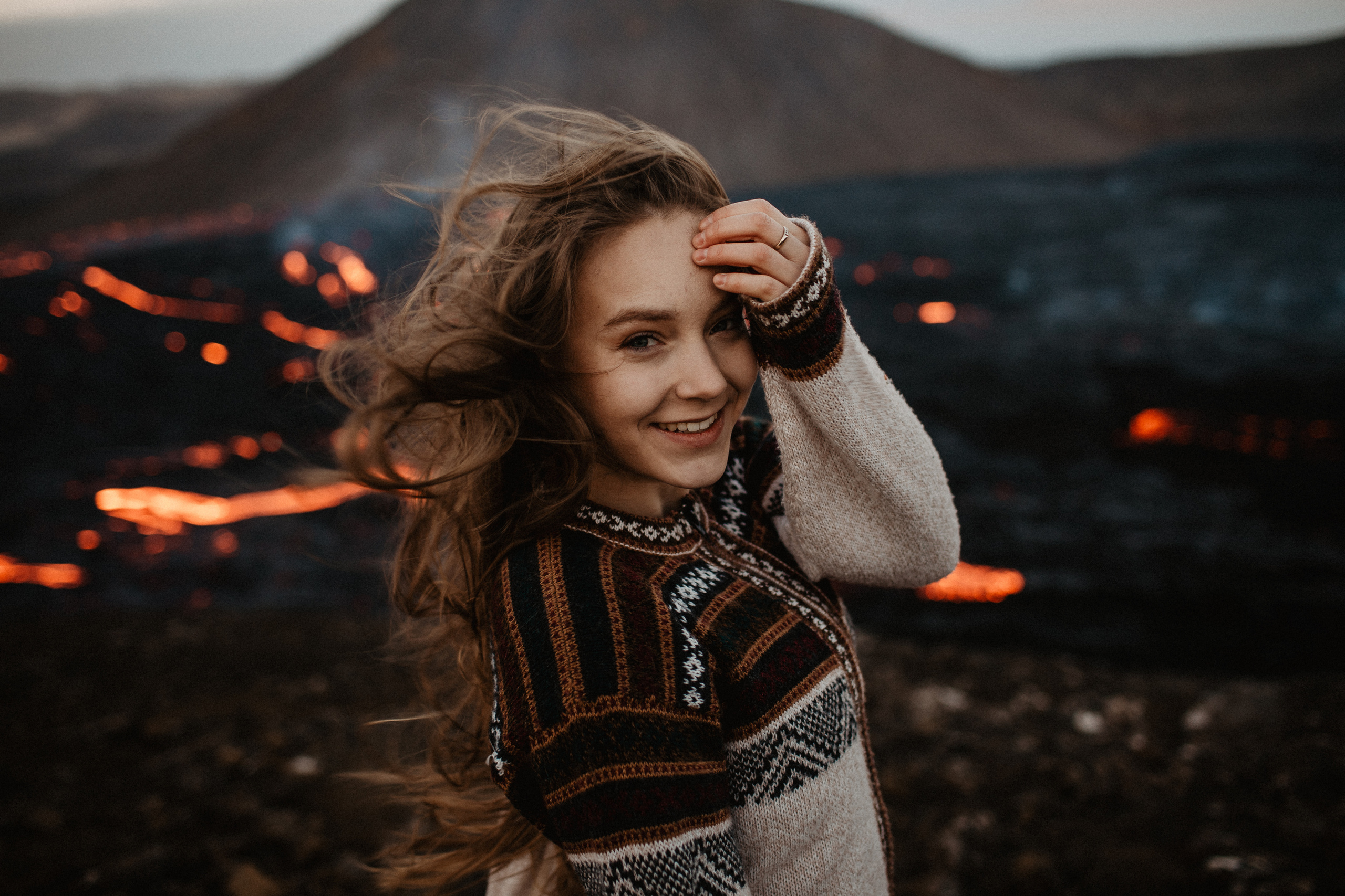 Couple photoshoot in front of volcano eruption in Iceland. Iceland elopement photo and video | Nikolaichik Photo