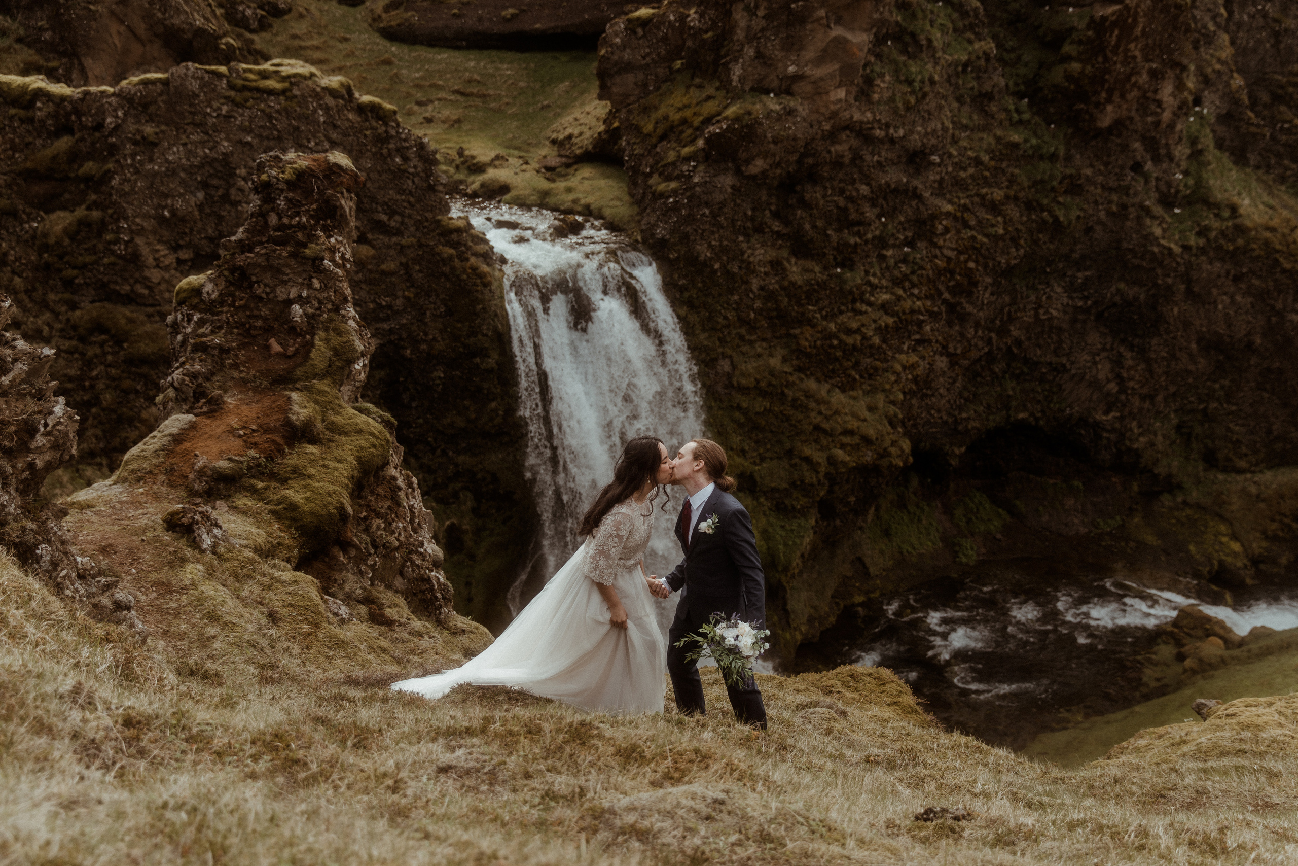 Hiking Iceland Elopement. Iceland elopement photographer & videographer