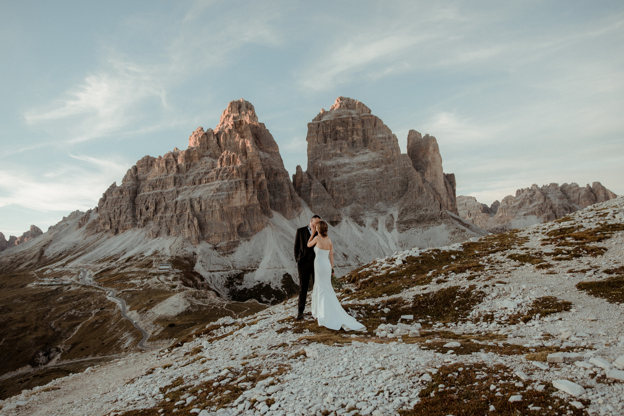 Sunrise Dolomites Elopement. Iceland elopement photographer & videographer