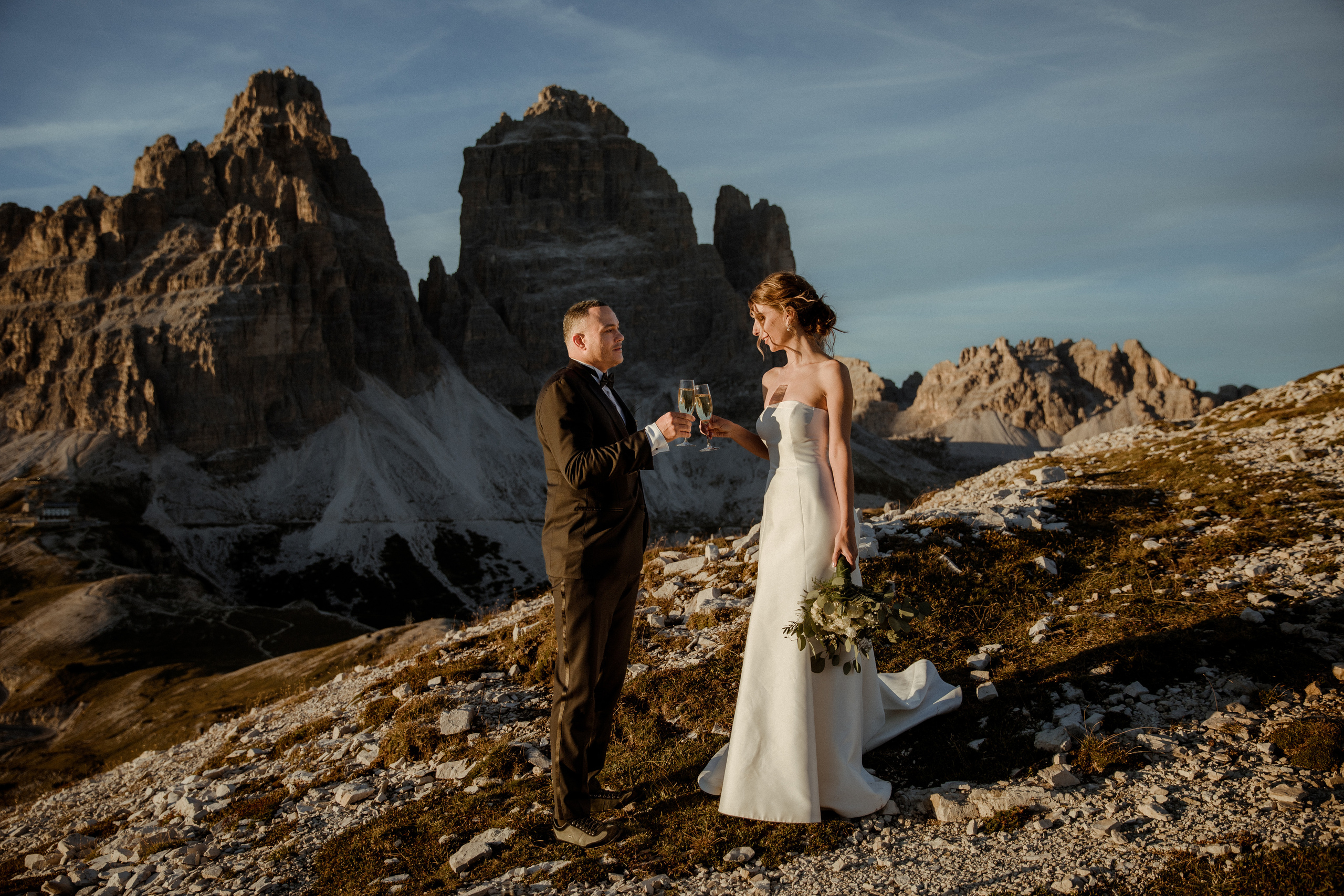 Sunrise Dolomites Elopement. Iceland elopement photographer & videographer