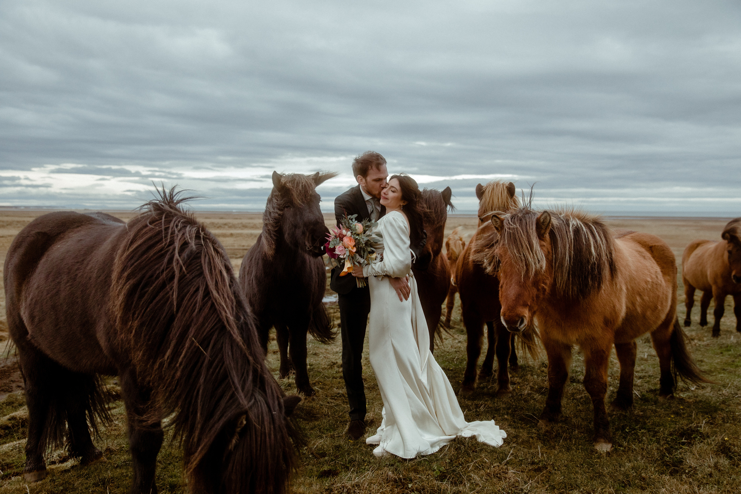 Elopement at Snaefellsnes Iceland | Wedding photos with Icelandic horses. Iceland elopement photo and video | Nikolaichik Photo