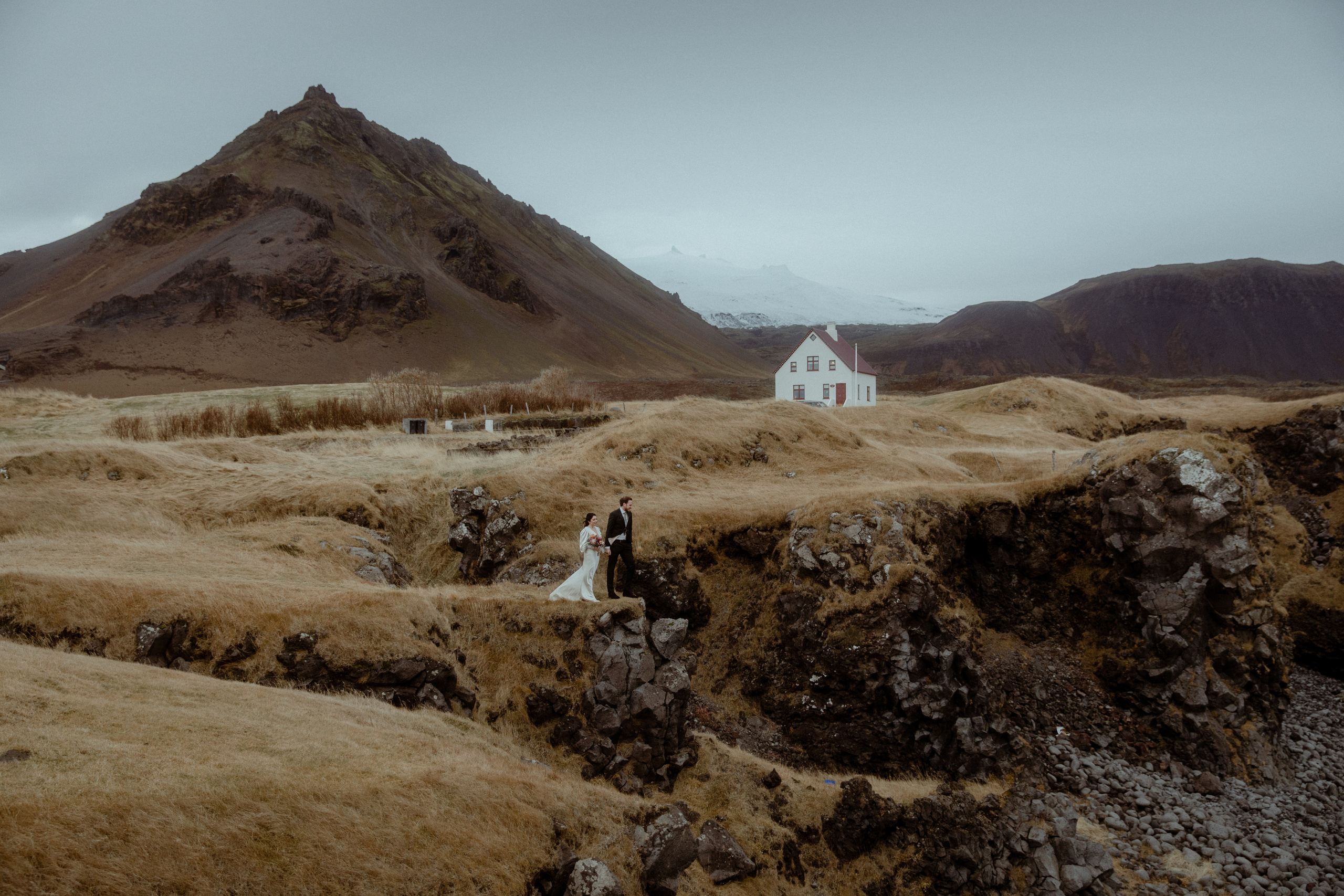 Elopement at Snaefellsnes Iceland | Wedding photos with Icelandic horses. Iceland elopement photo and video | Nikolaichik Photo