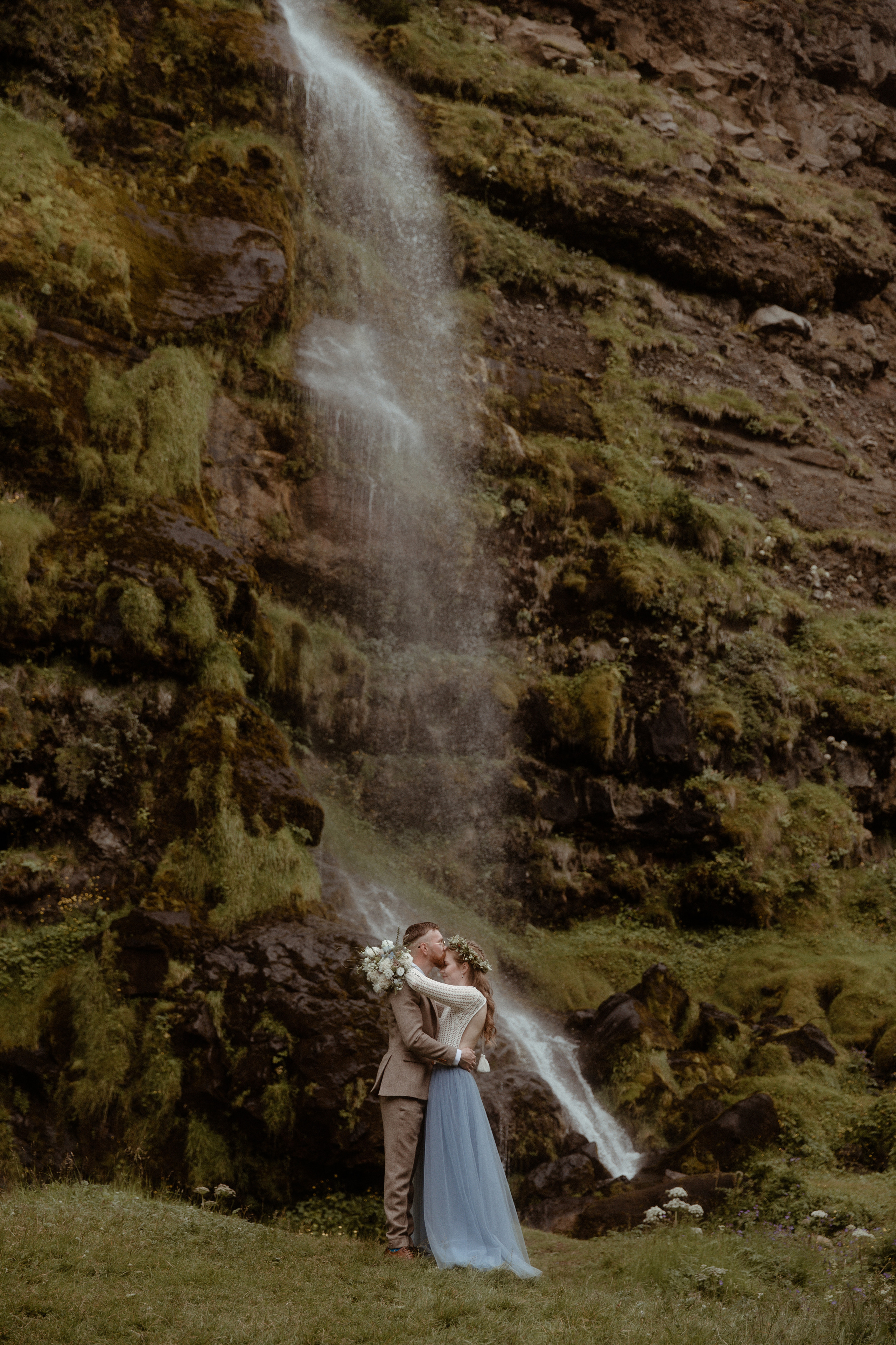 Iceland Secret Waterfall Elopement. Iceland elopement photo and video | Nikolaichik Photo