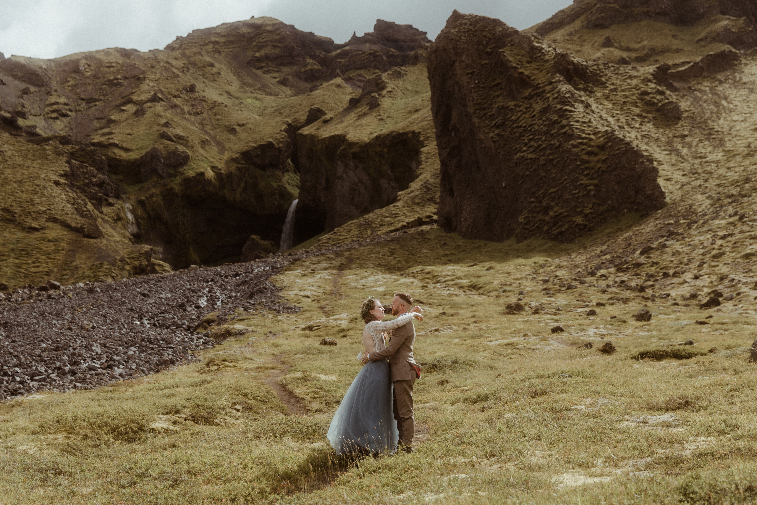 Iceland Secret Waterfall Elopement. Iceland elopement photo and video | Nikolaichik Photo