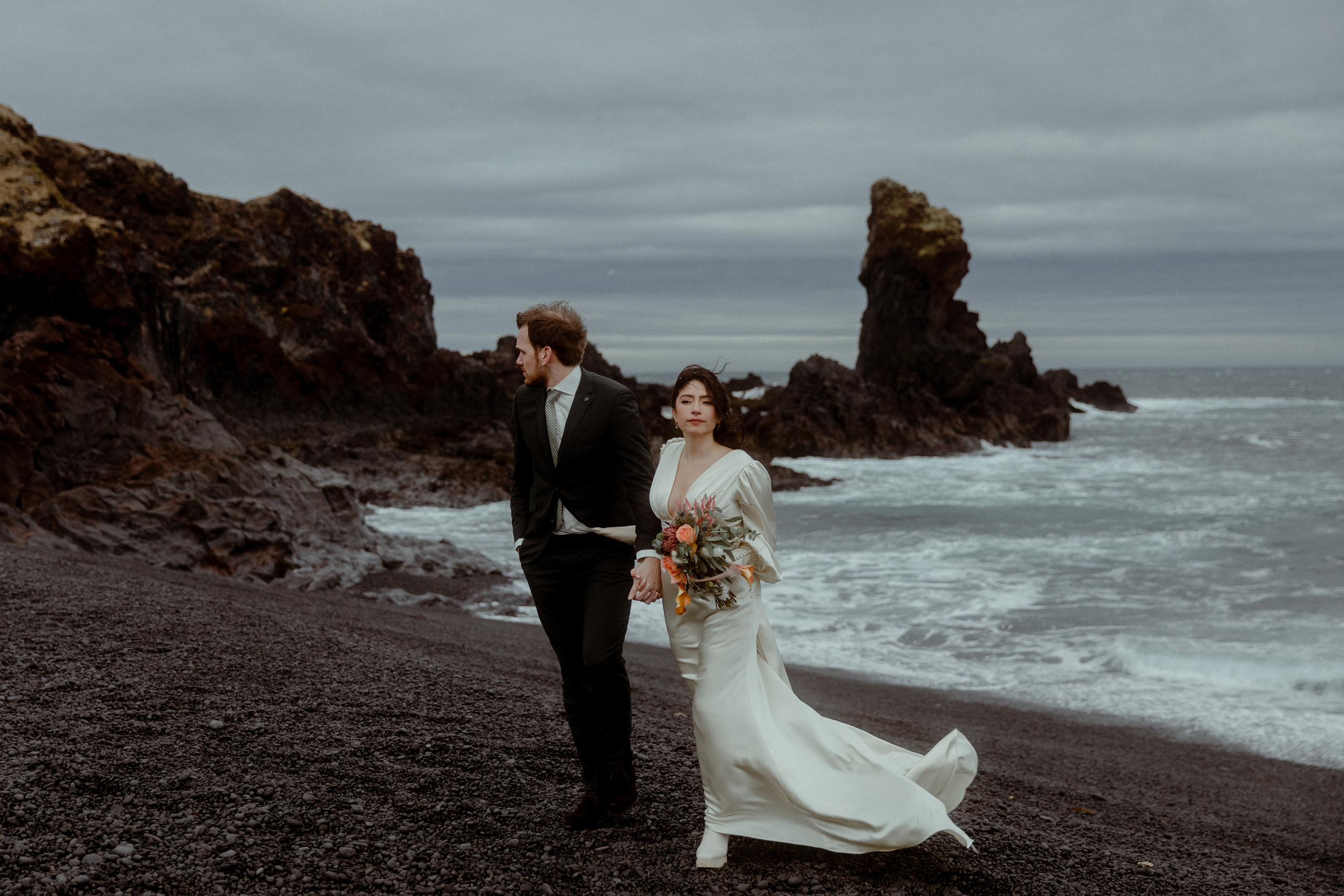 Elopement at Snaefellsnes Iceland | Wedding photos with Icelandic horses. Iceland elopement photo and video | Nikolaichik Photo