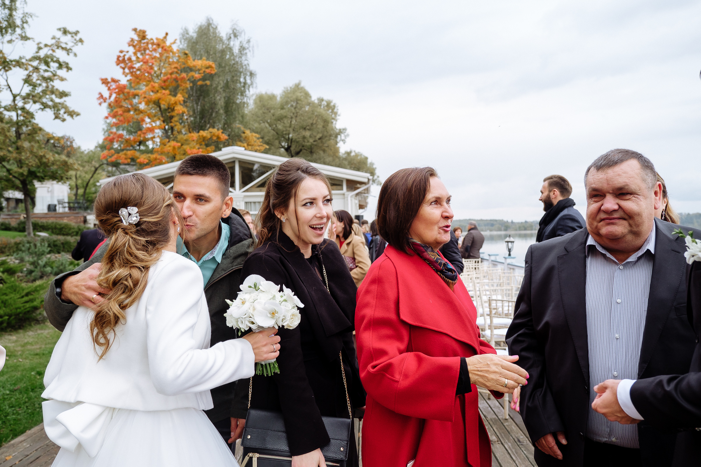 Guests congratulations, by Tanya Bodgan, Cornwall wedding photography.