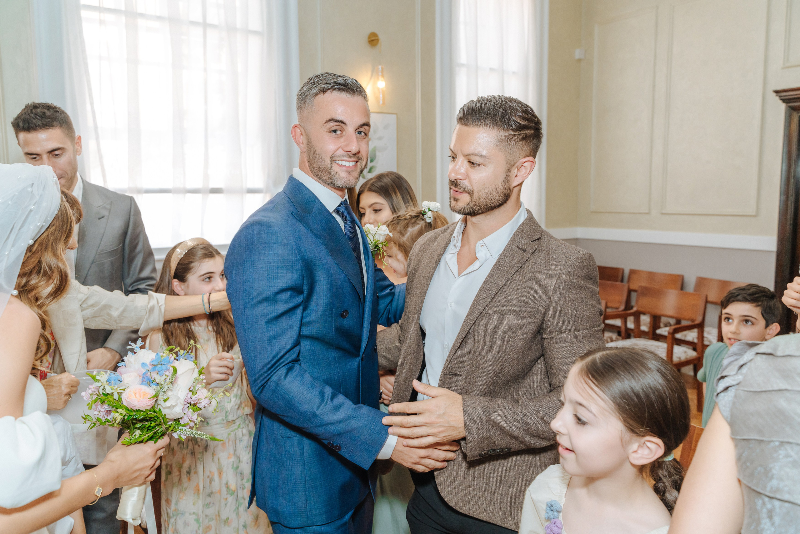 Civil ceremony at Chelsea Old Town Hall,  Wedding in Chelsea, Wedding in London,  wedding photographer in Chelsea, wedding photographer in London