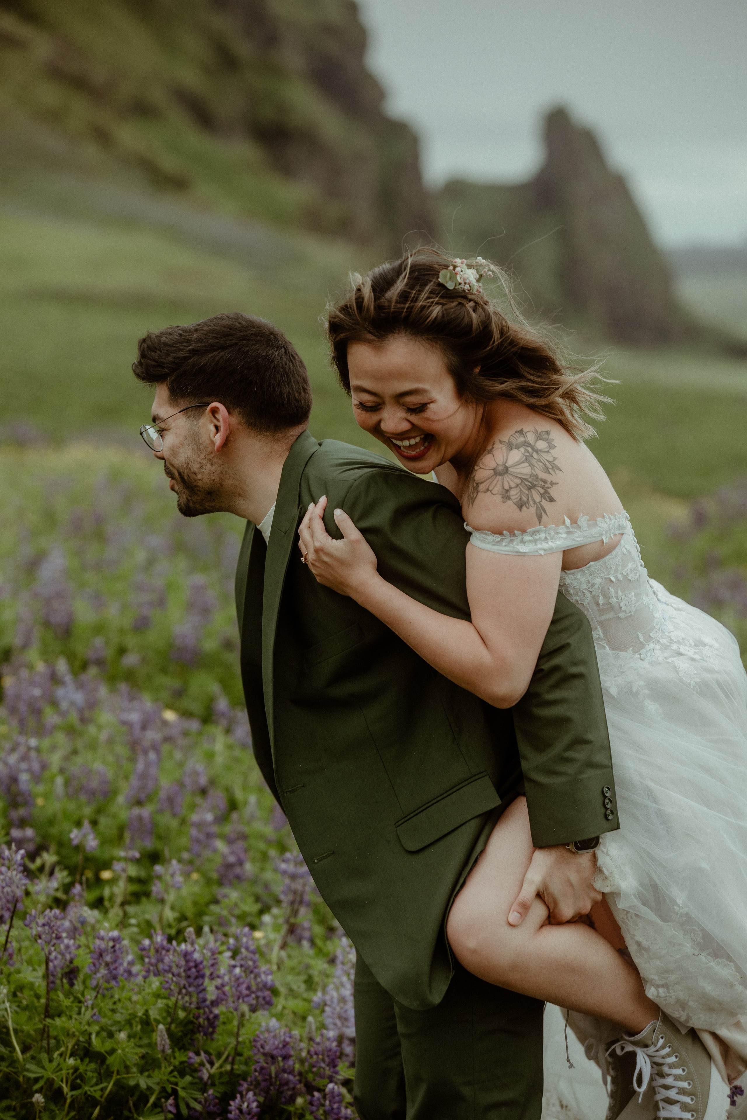 Elopement at Kvernufoss Waterfall. Iceland elopement photo and video | Nikolaichik Photo