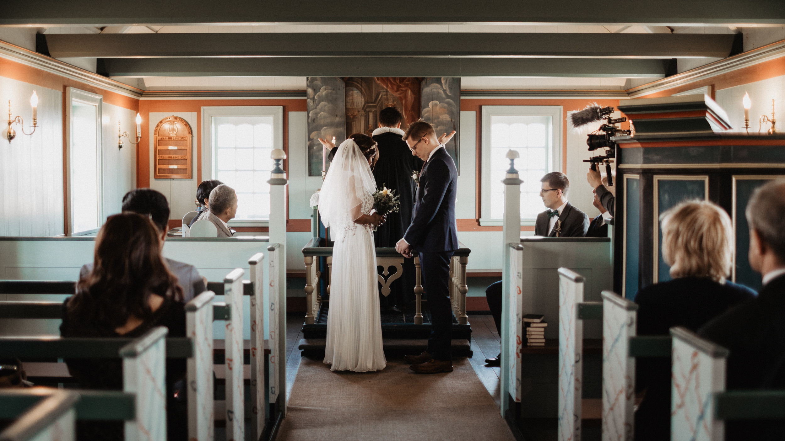 Wedding in Budir black church in Iceland. Iceland elopement photographer & videographer