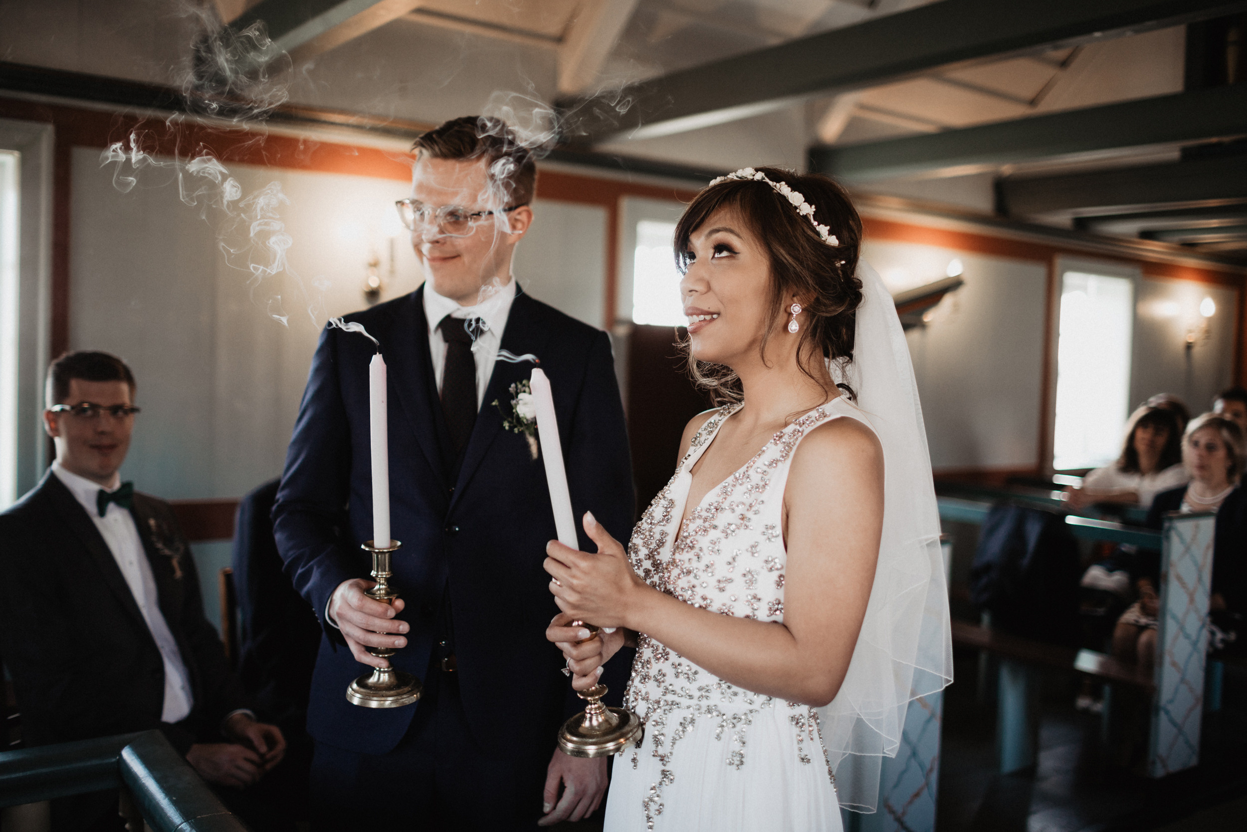 Wedding in Budir black church in Iceland. Iceland elopement photographer & videographer