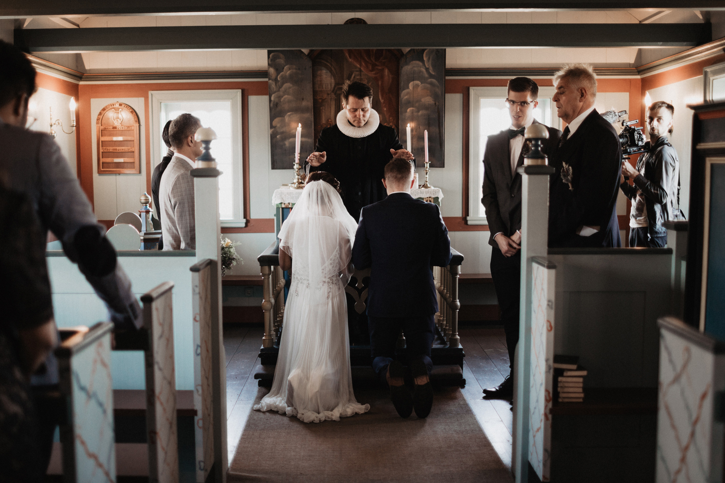 Wedding in Budir black church in Iceland. Iceland elopement photographer & videographer