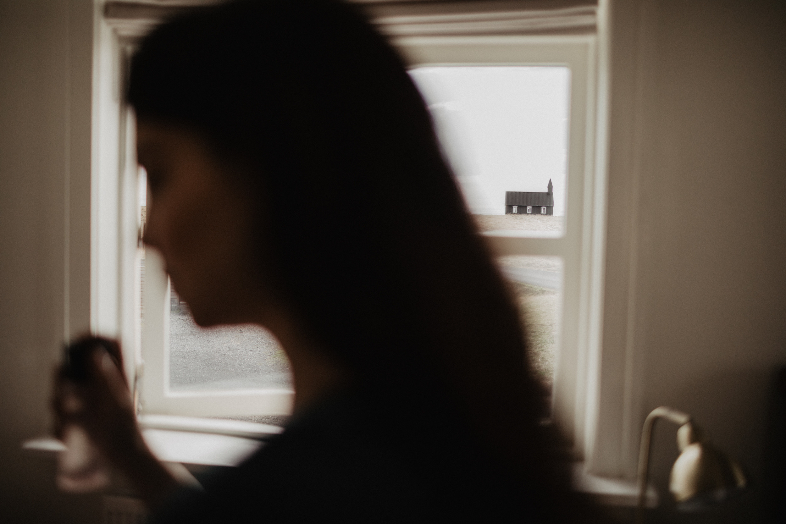 Wedding in Budir black church in Iceland. Iceland elopement photographer & videographer