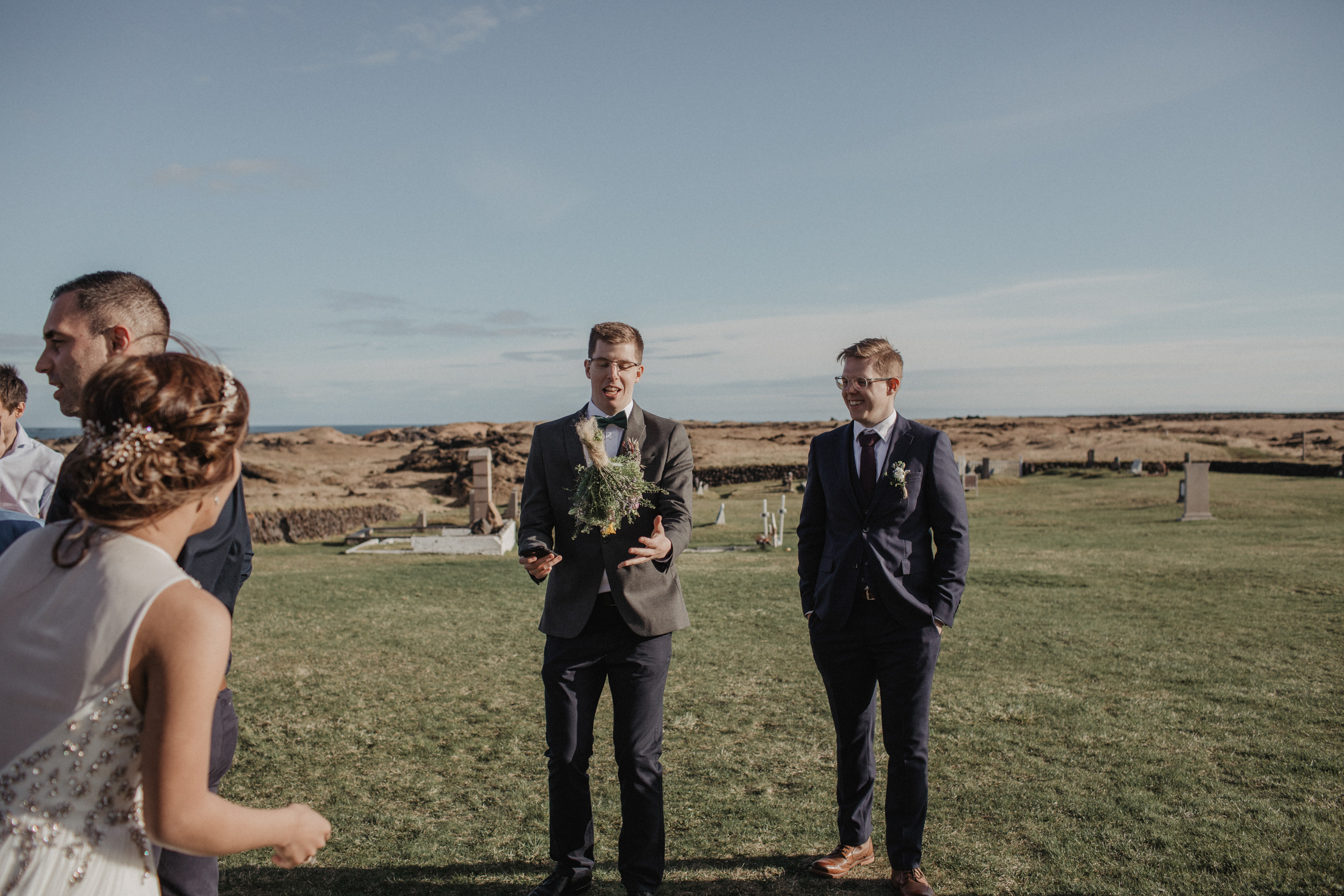 Wedding in Budir black church in Iceland. Iceland elopement photographer & videographer