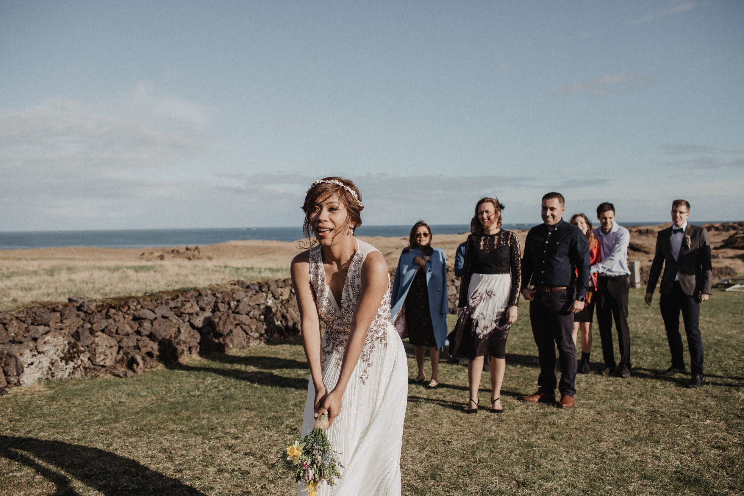 Wedding in Budir black church in Iceland. Iceland elopement photographer & videographer