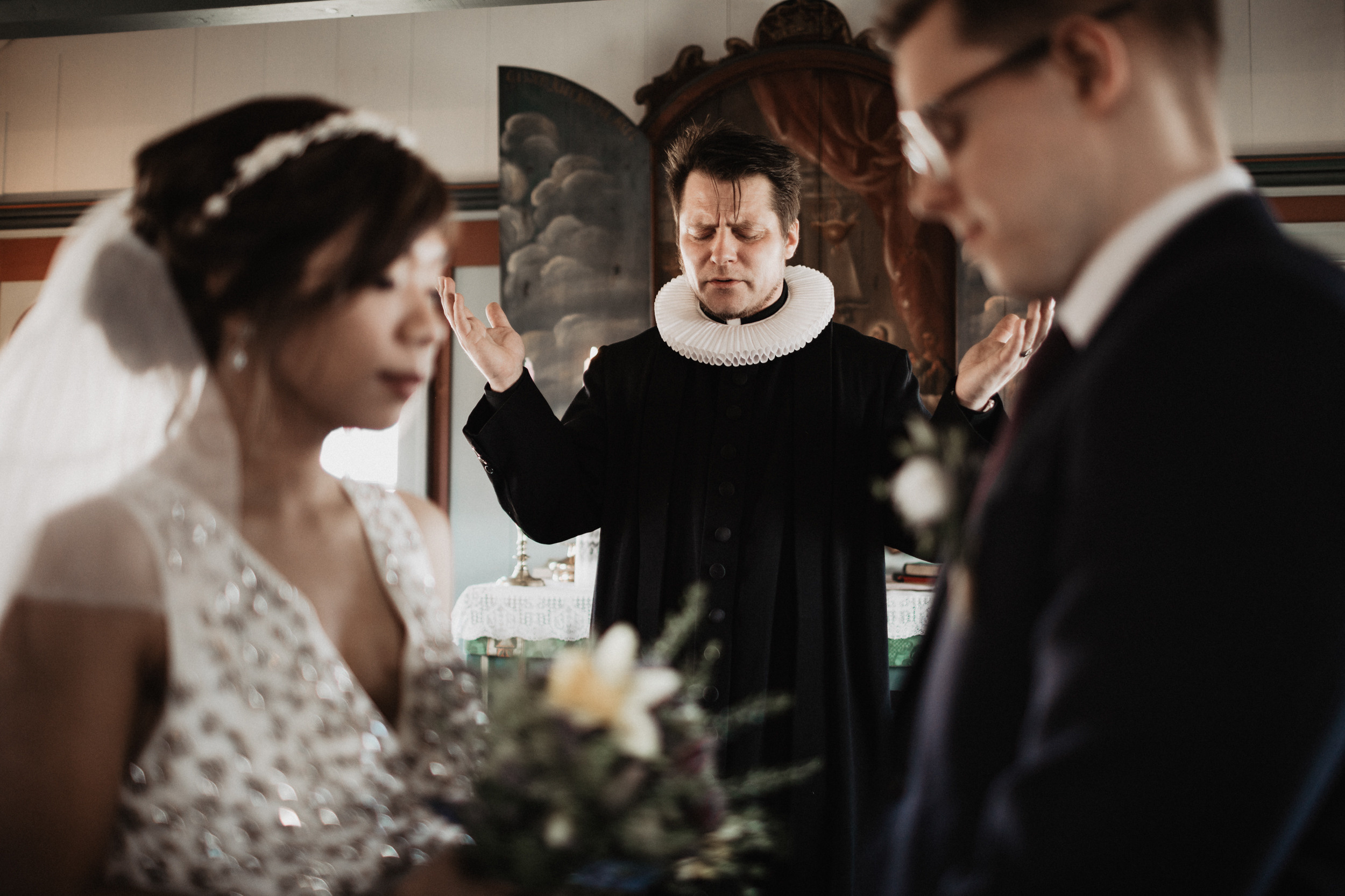 Wedding in Budir black church in Iceland. Iceland elopement photographer & videographer