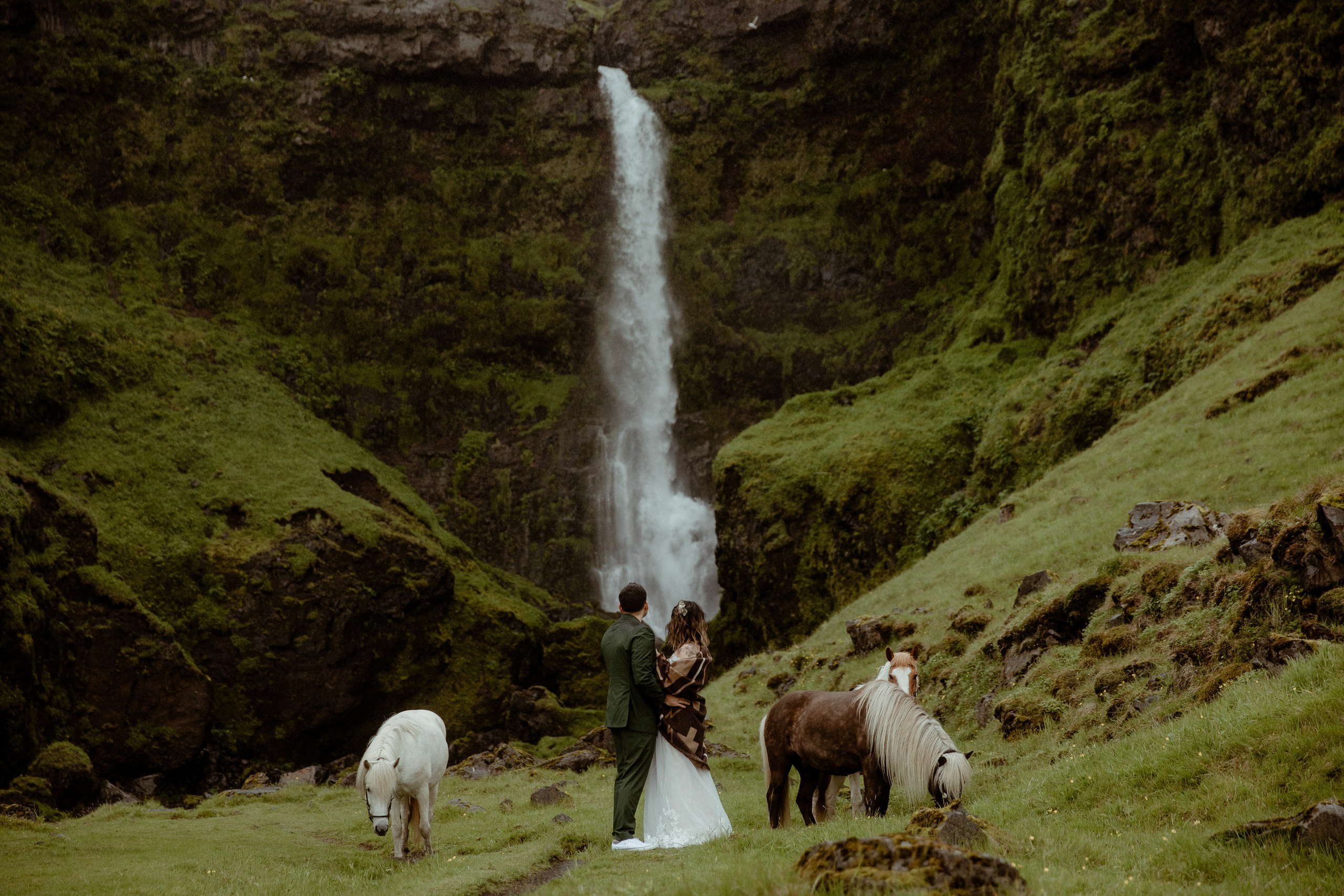 Elopement at Kvernufoss Waterfall. Iceland elopement photo and video | Nikolaichik Photo