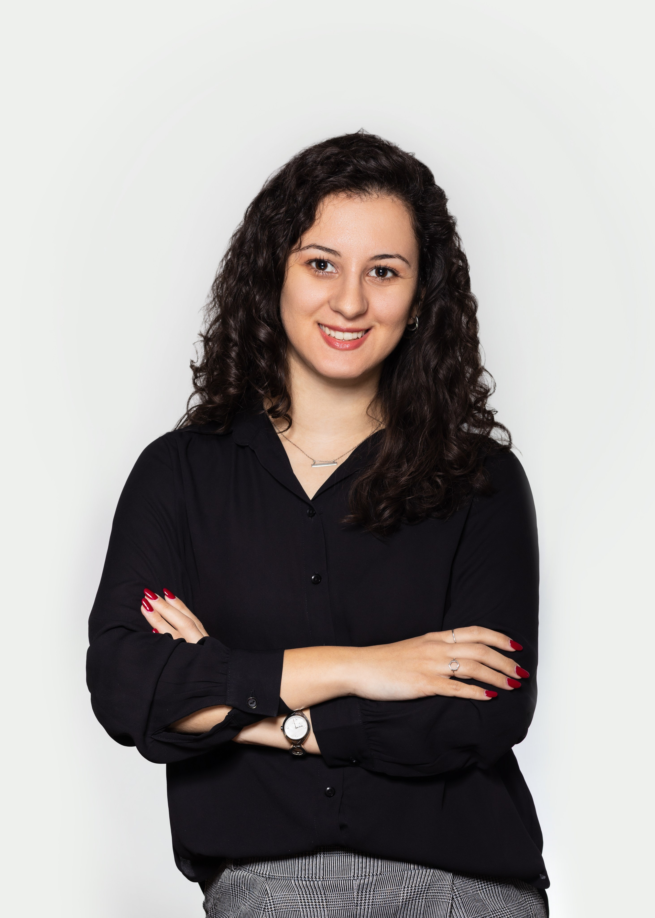 Corporate team member at 1 click Marketing, a business portrait on a white background