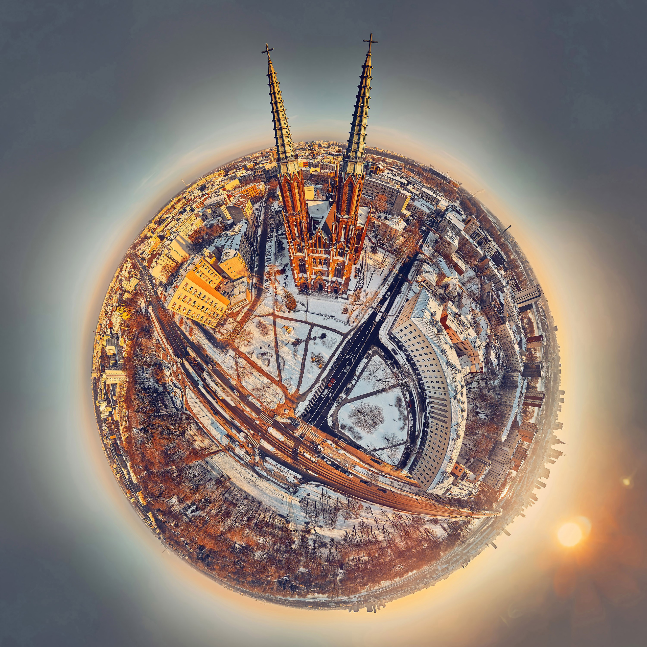 Panoramy lotnicze 360 „Little Planet” znanych miejsc Warszawy. Андрей Шипилов — Фотография & Видеография