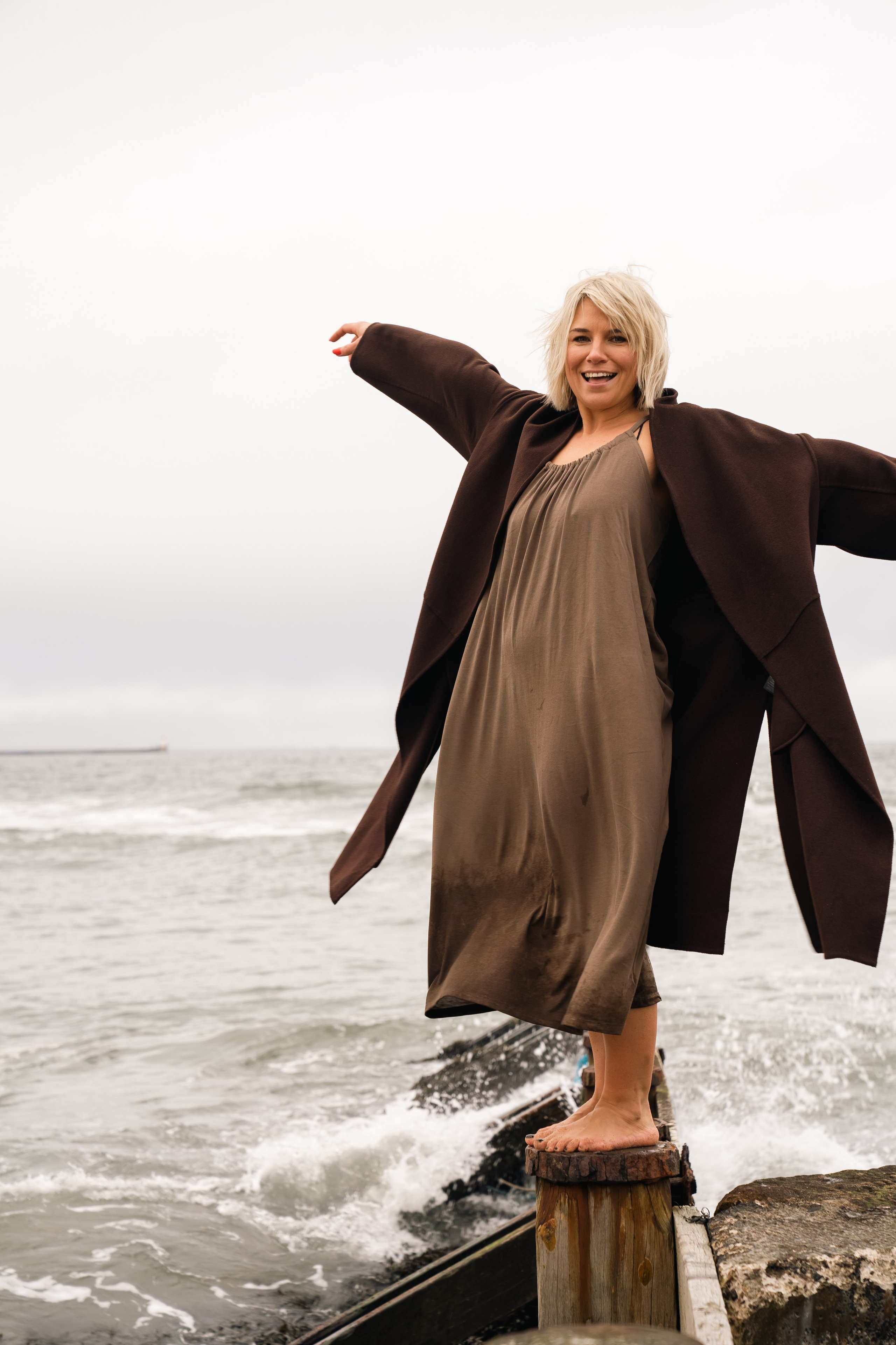 portrait photography, seaside photo session, Seaton Sluice, freedom to be yourself, body positive after 45, Newcastle upon Tyne photographer