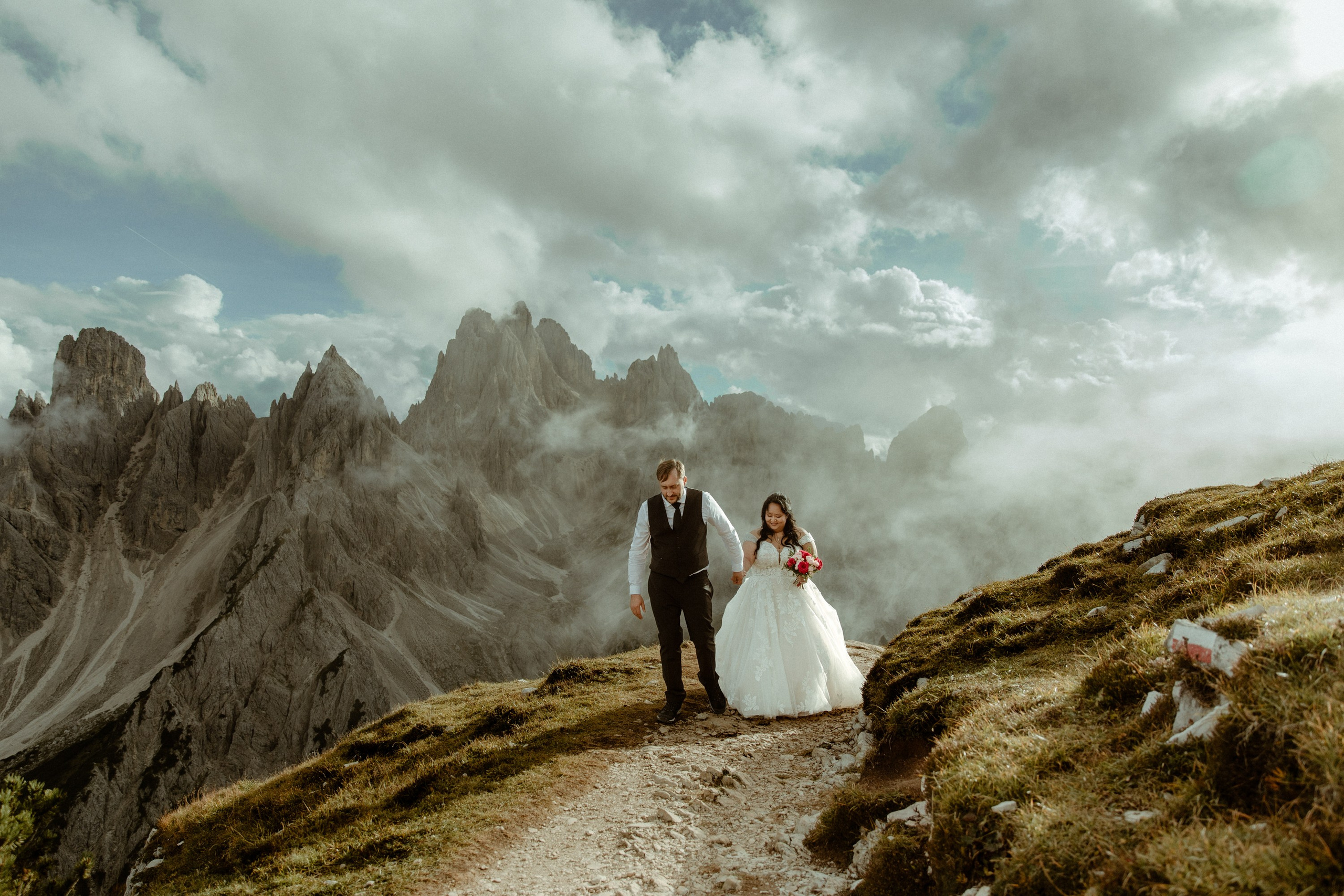 Secret Dolomites elopement at Lago di Braies & Cadini di Misurina | Best place to elope in Italy. Iceland elopement photographer & videographer