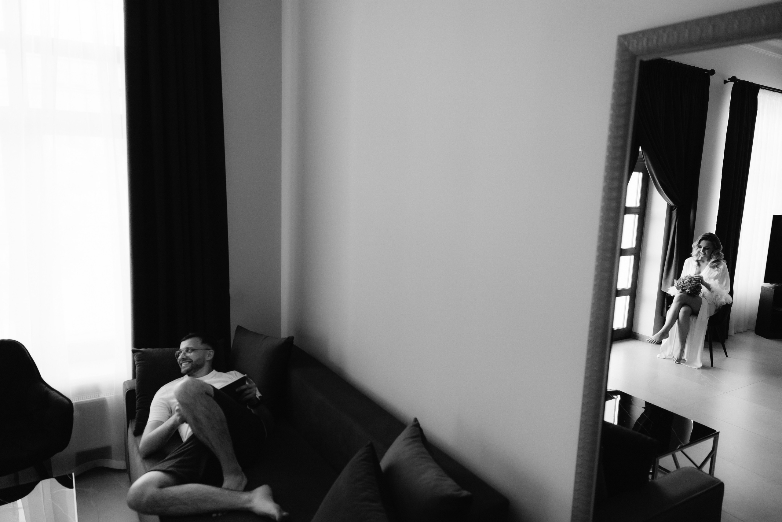 Fotografie de nuntă alb negru 